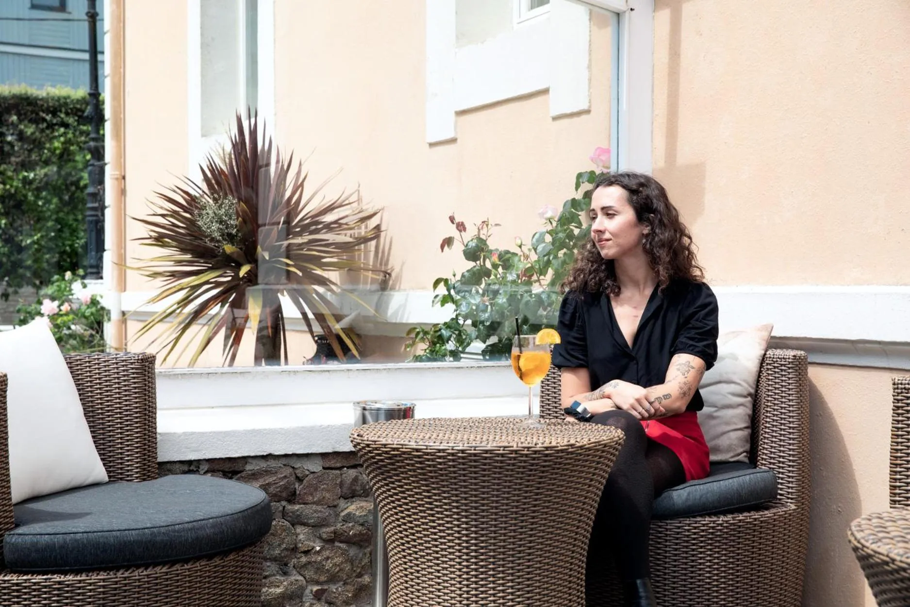 Patio in Hôtel La Villefromoy