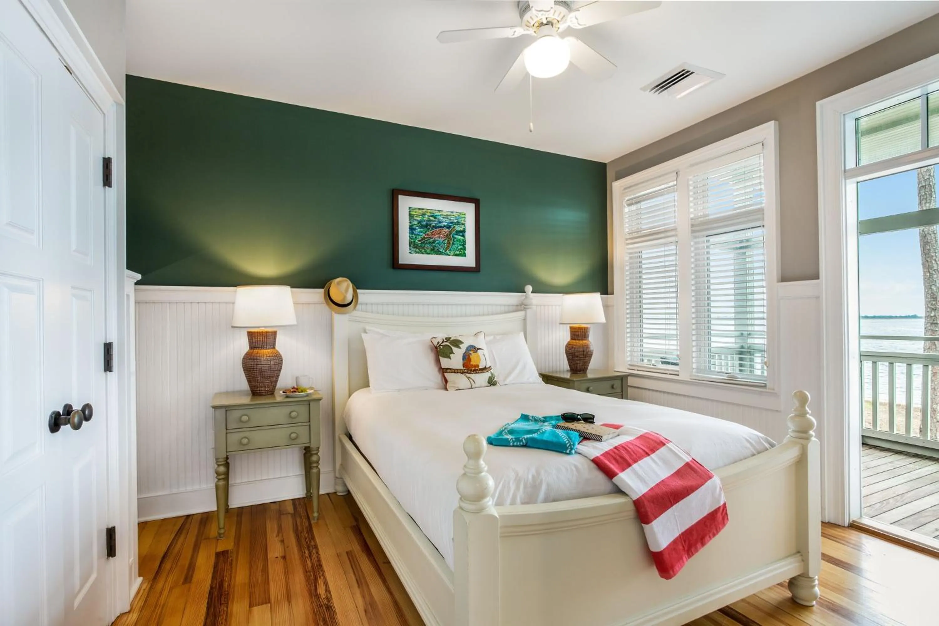 Bedroom, Bed in Eagle Cottages at Gulf State Park