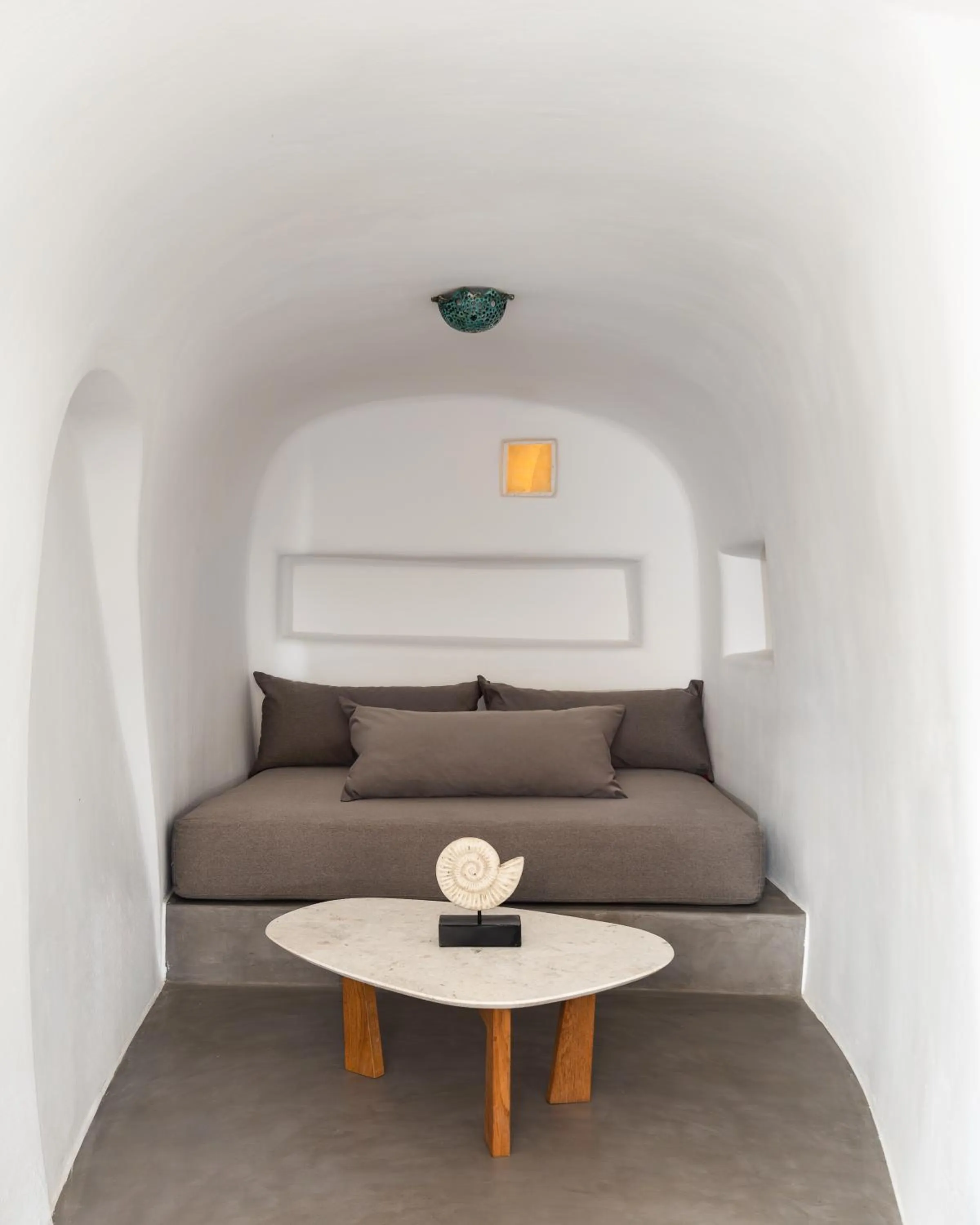 Seating area in Danae Suites Santorini