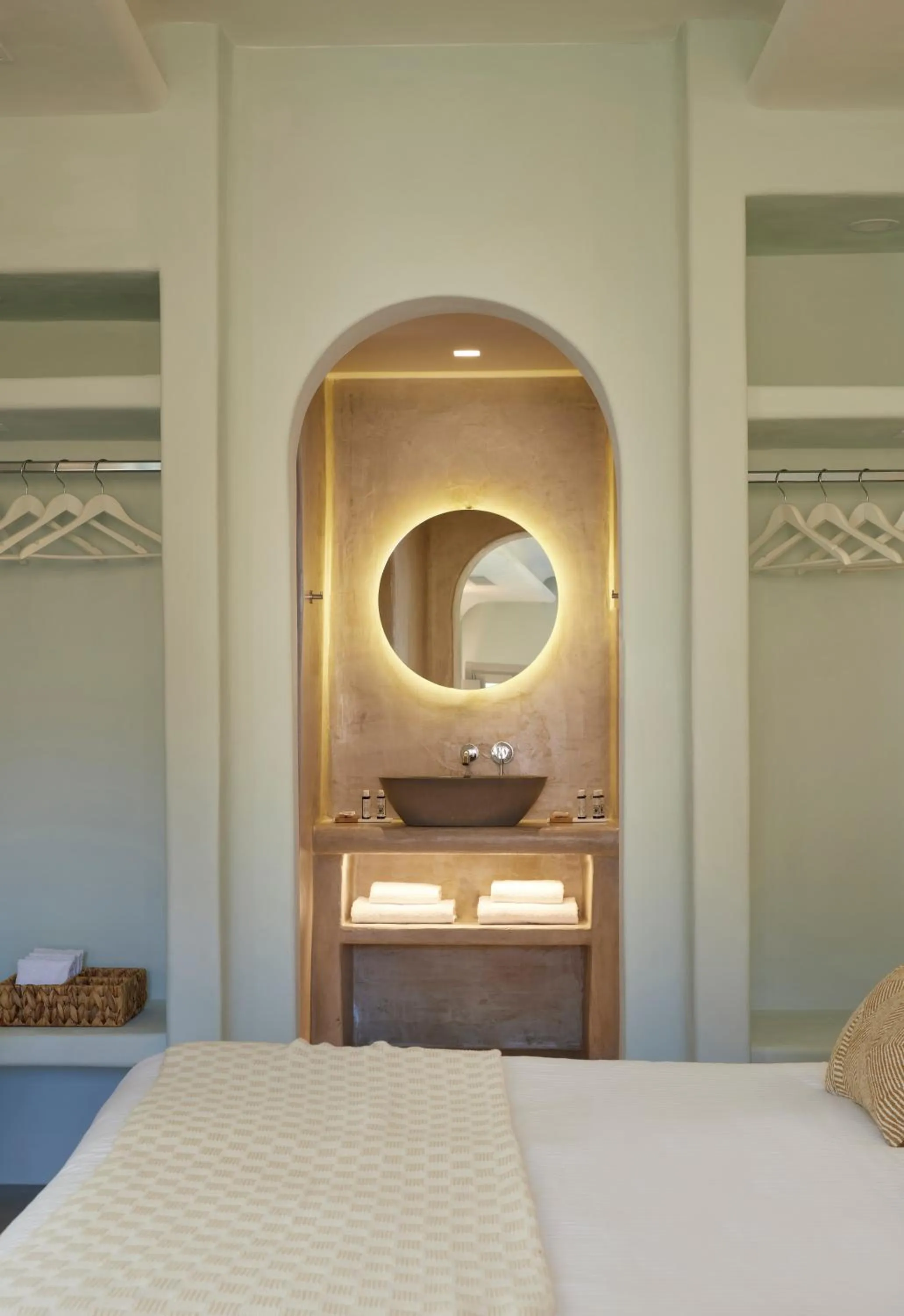 Bed in Danae Suites Santorini