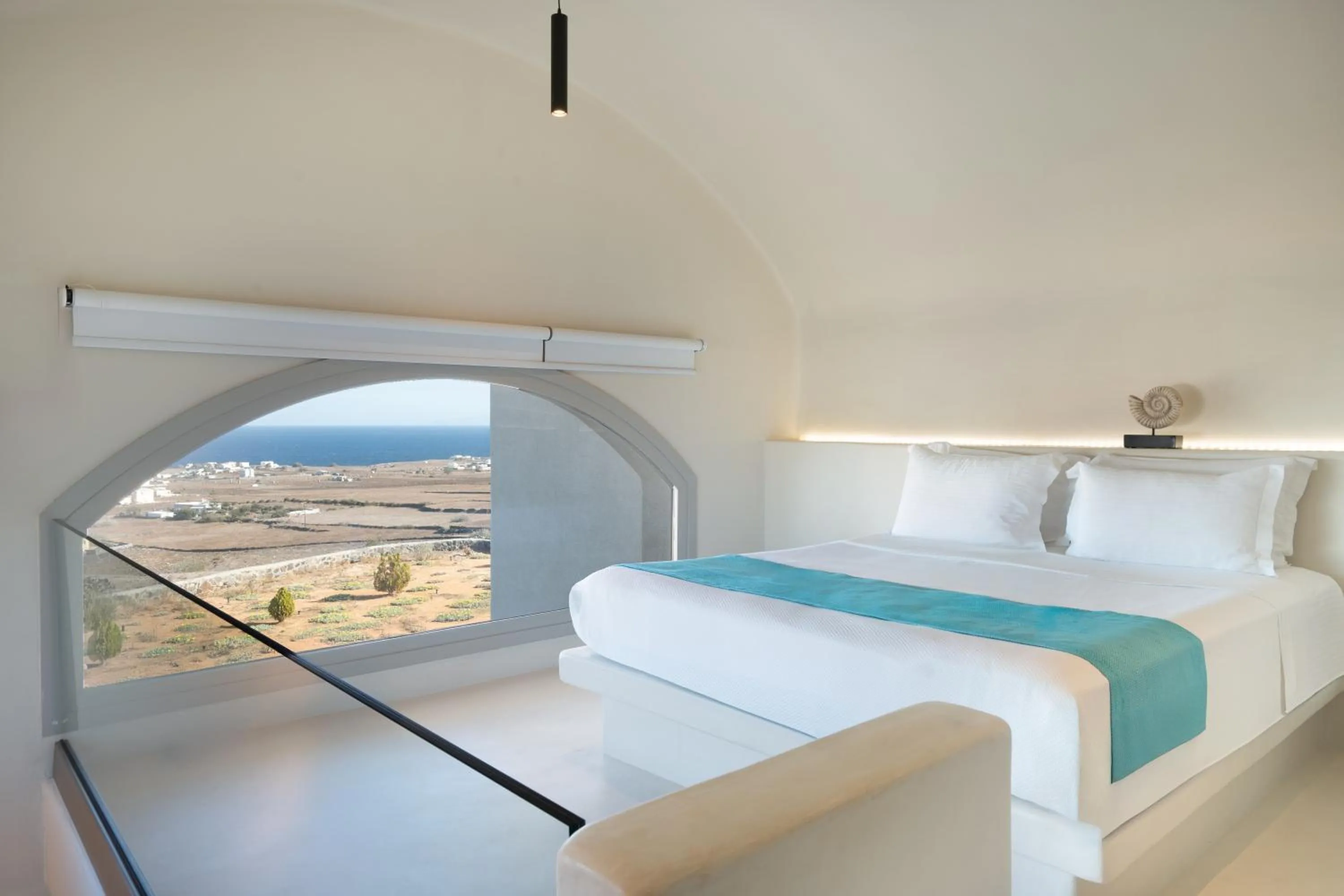 Bedroom, Bed in Danae Suites Santorini