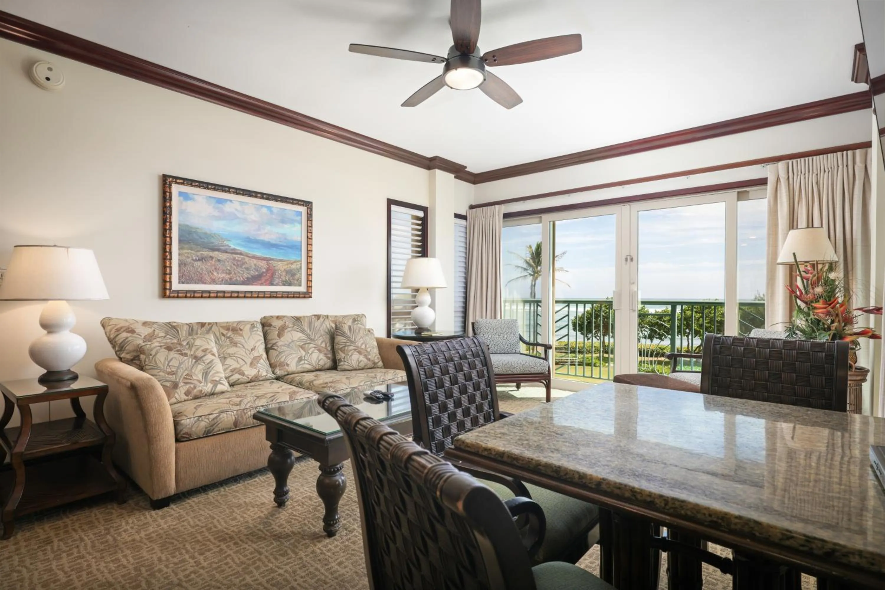 Dining area in Waipouli Beach Resort and Spa Kauai by OUTRIGGER