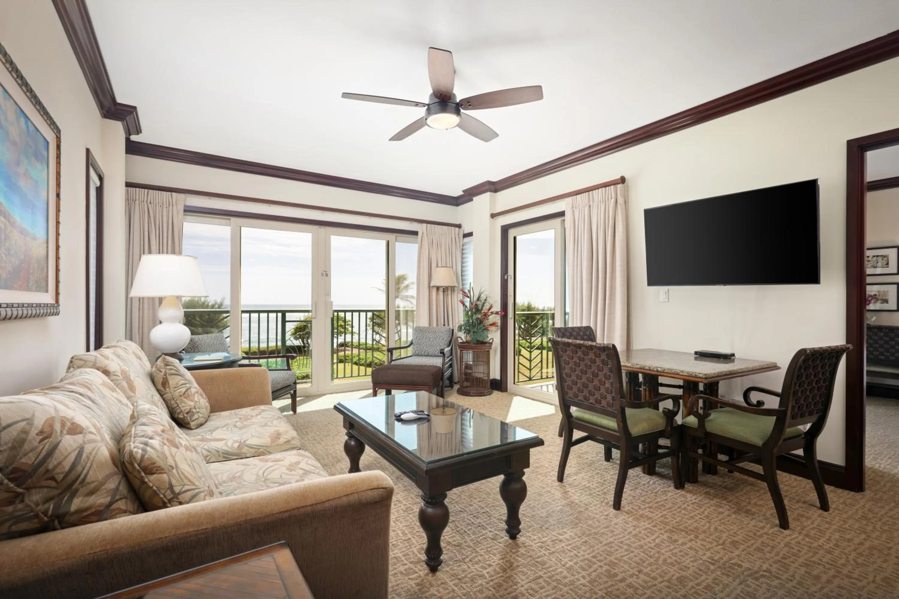 Living room in Waipouli Beach Resort and Spa Kauai by OUTRIGGER
