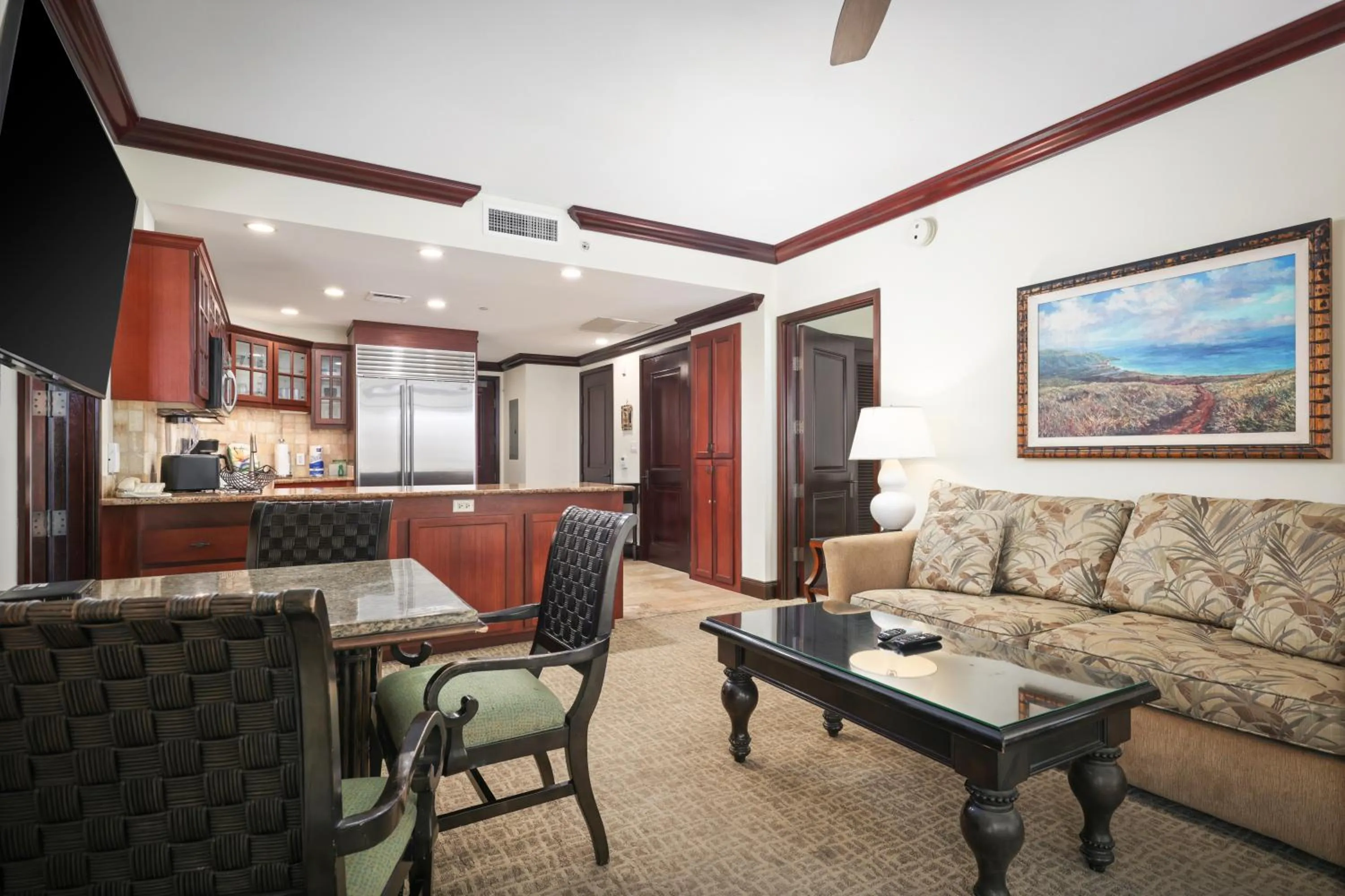 Living room in Waipouli Beach Resort and Spa Kauai by OUTRIGGER