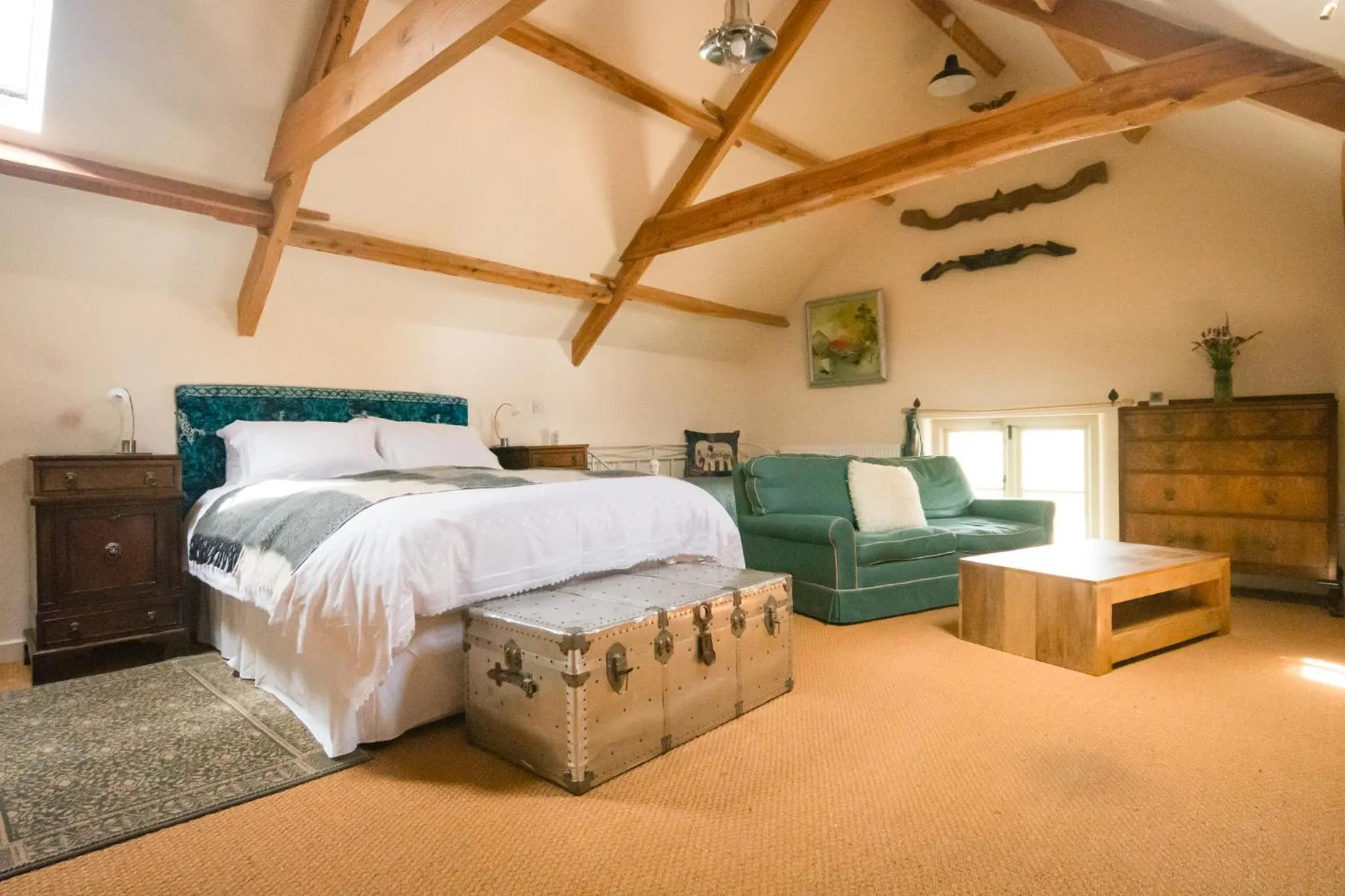 Bedroom, Bed in Lower Severalls Farmhouse