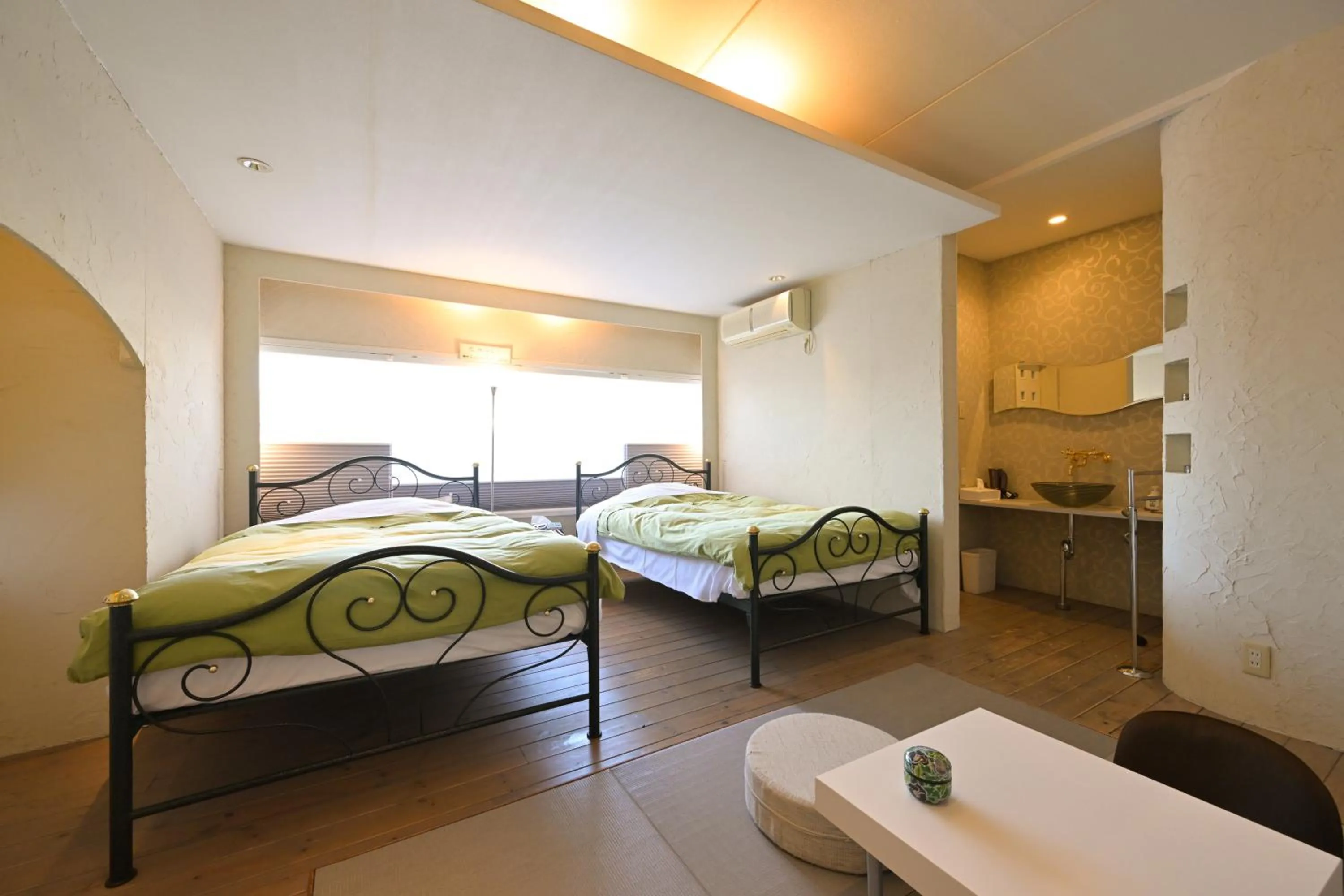 Bed in Akari no Yado Okabe