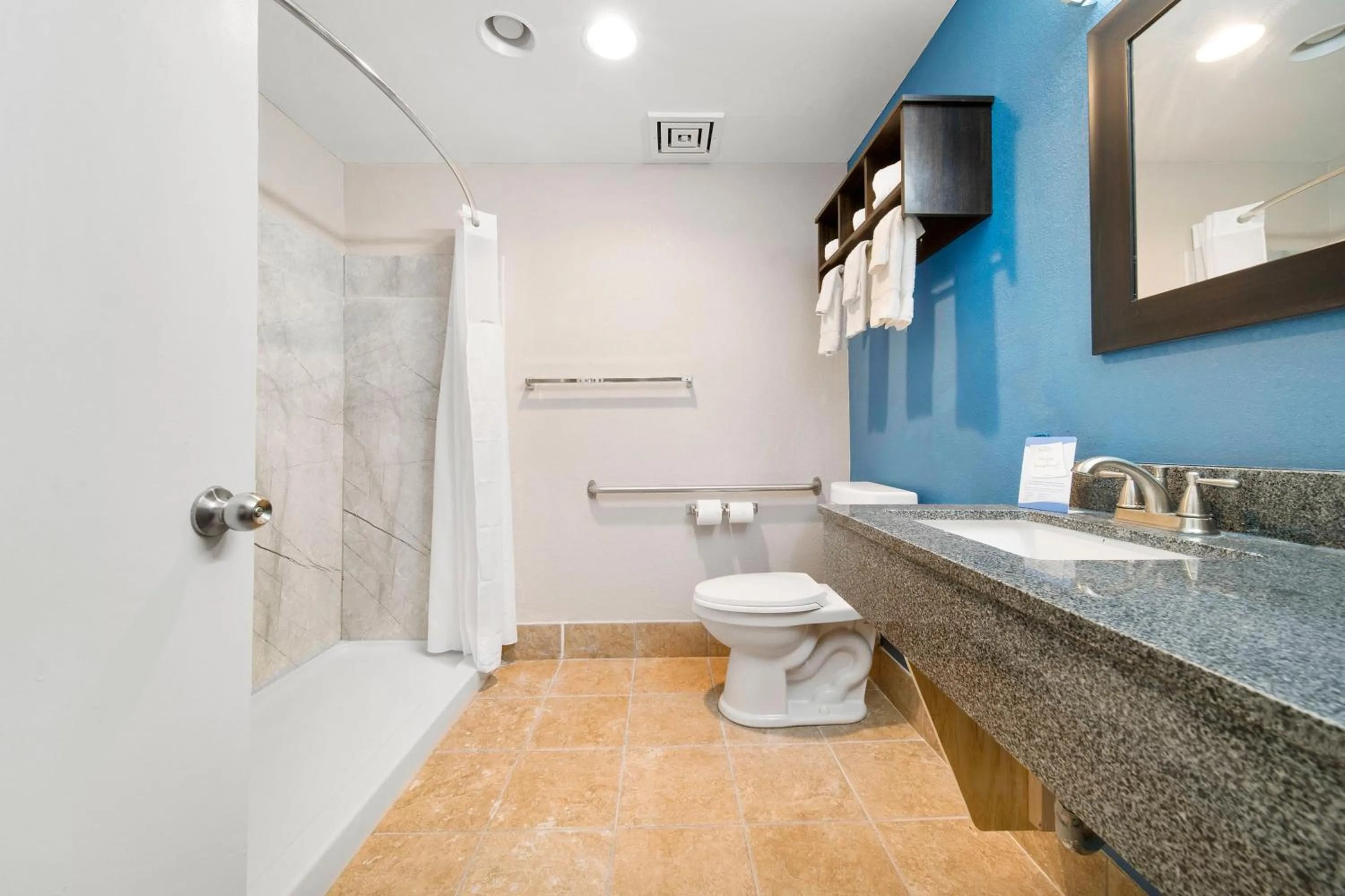 Bathroom in Baymont by Wyndham Muncie Near Ball State University