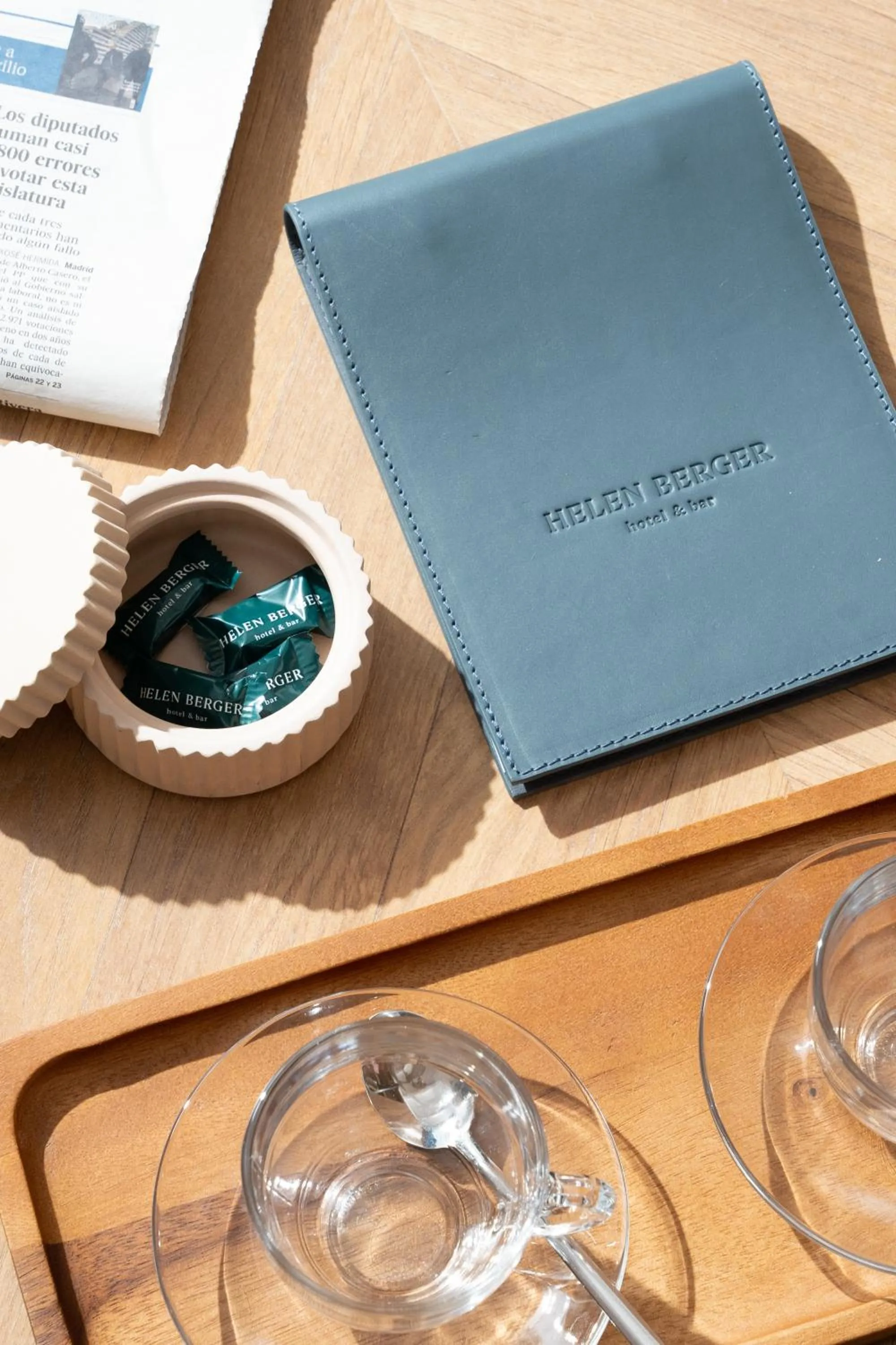 Food and drinks in Room Mate Helen Berger Boutique