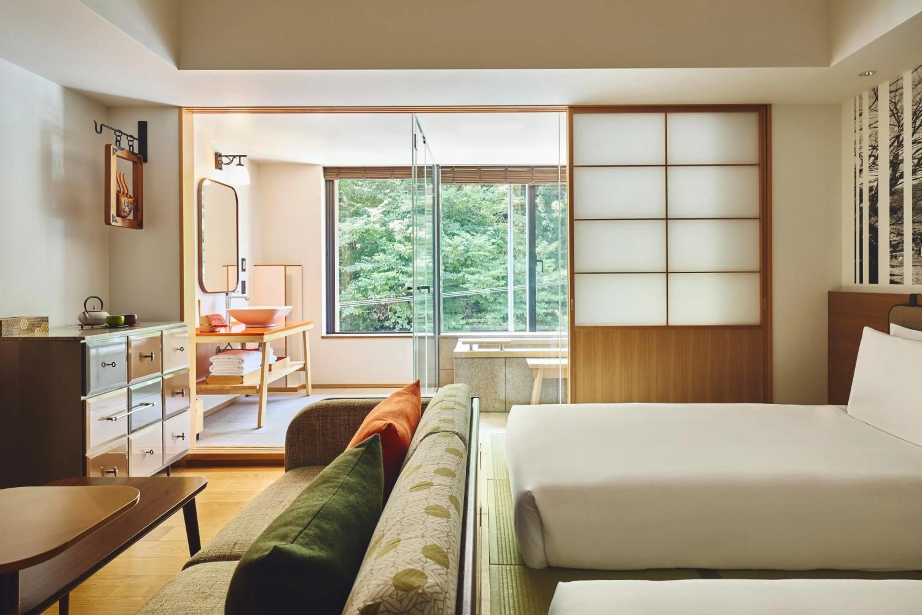 View (from property/room), Bed in Hotel Indigo Hakone Gora by IHG