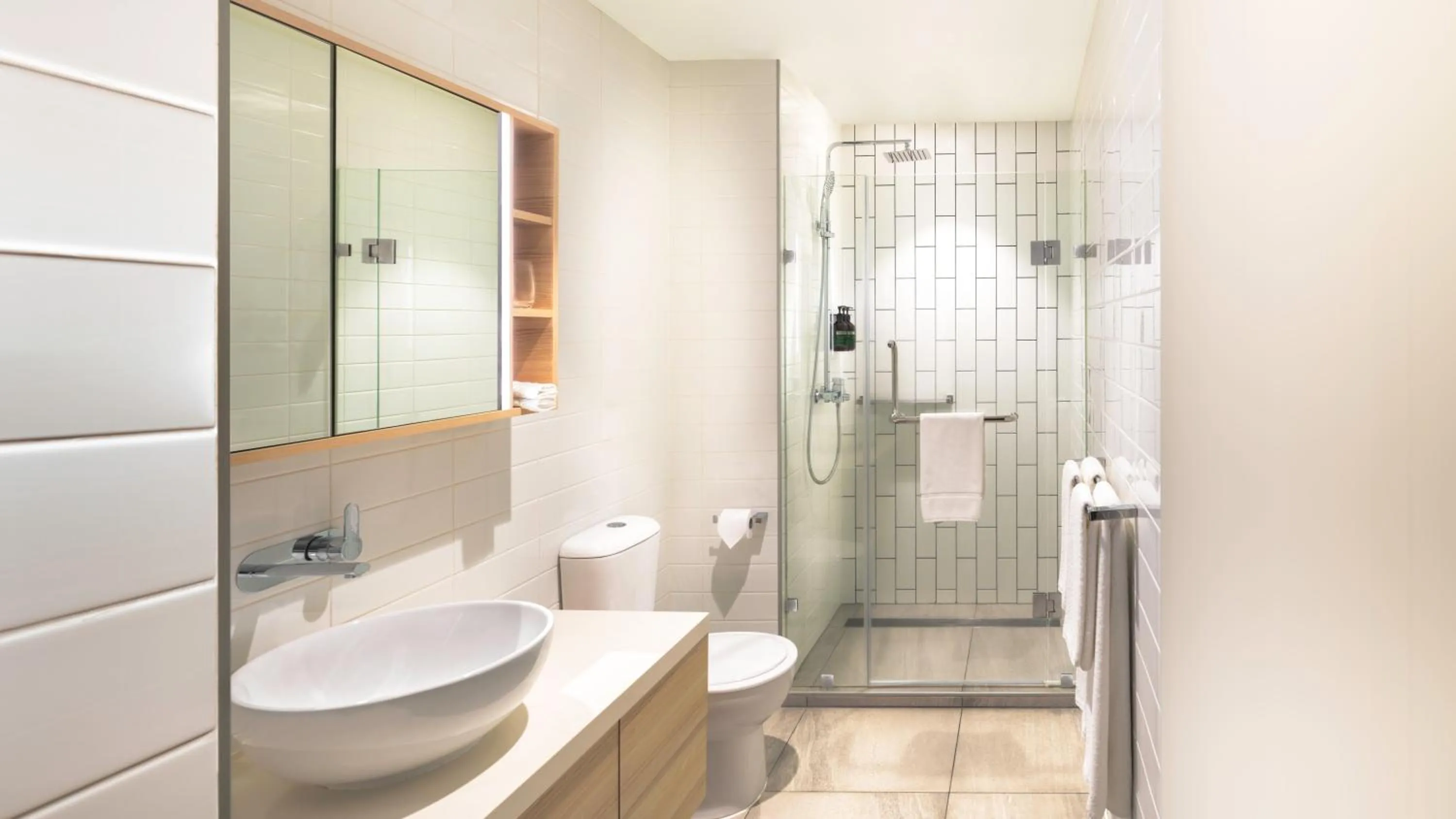 Shower in Crowne Plaza Residences Port Moresby by IHG