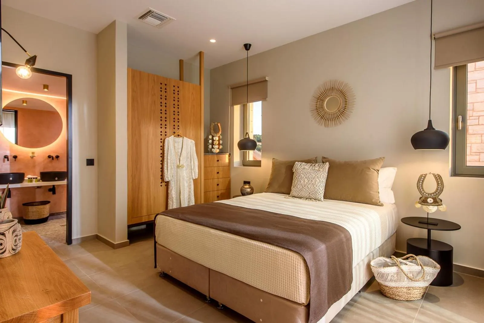 Bedroom, Bed in Caldera Theros Villas