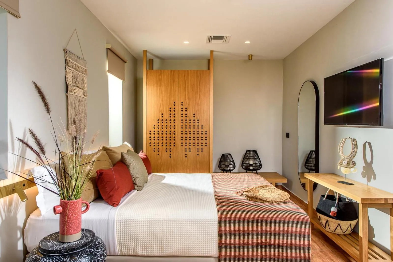 Bedroom, Bed in Caldera Theros Villas