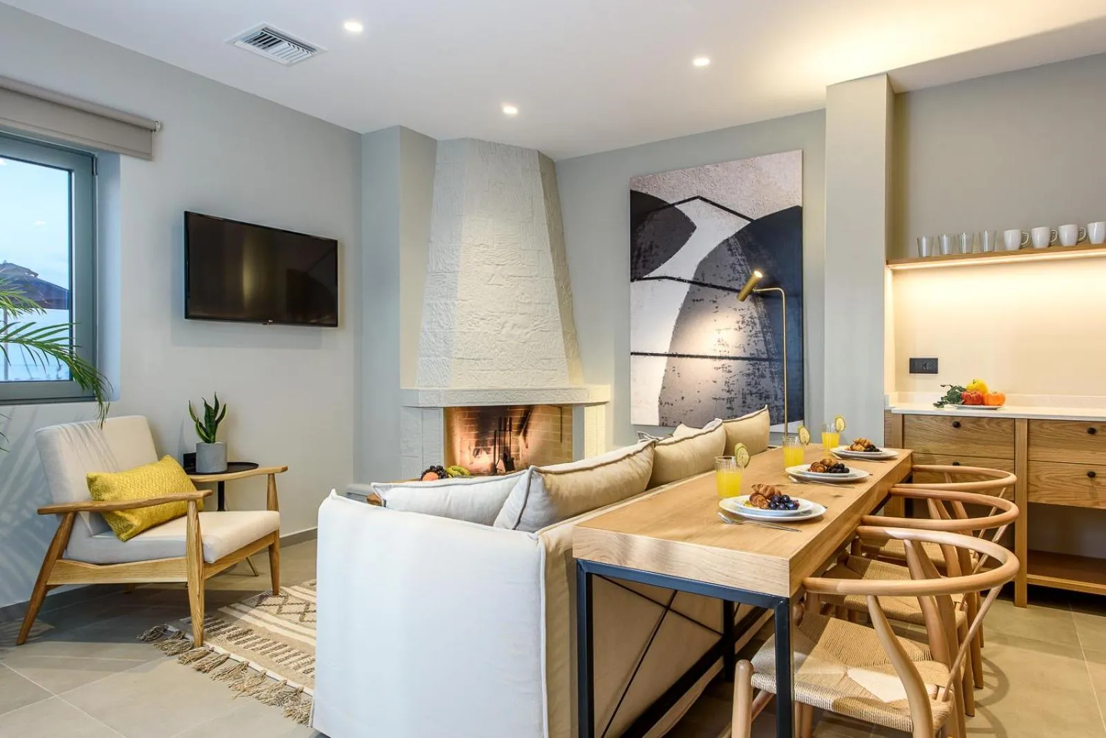 Living room in Caldera Theros Villas