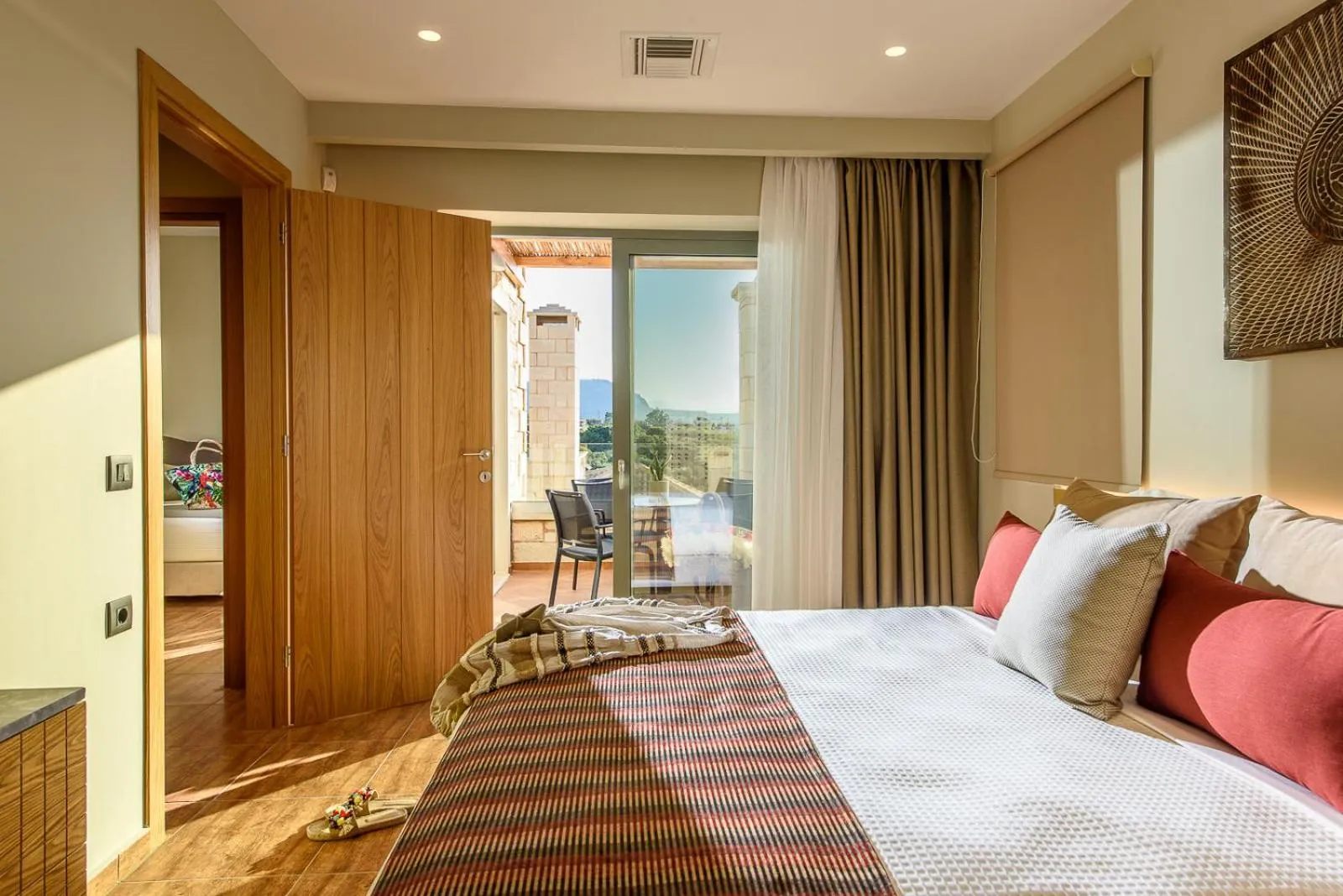 Bedroom, Bed in Caldera Theros Villas