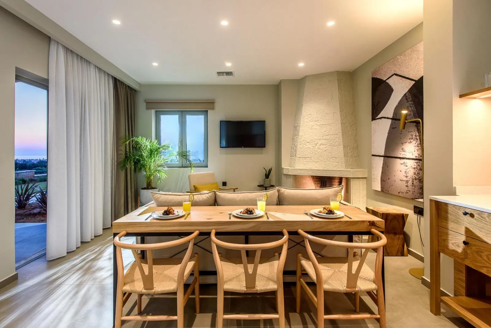 Living room in Caldera Theros Villas