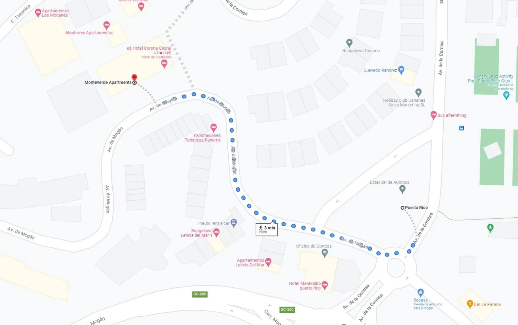 Location in Apartamentos Monte Verde