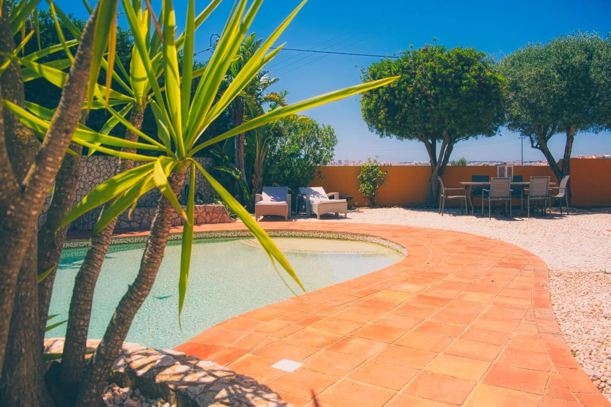 Swimming pool in Moonshine Guest House with private studios and private cottage