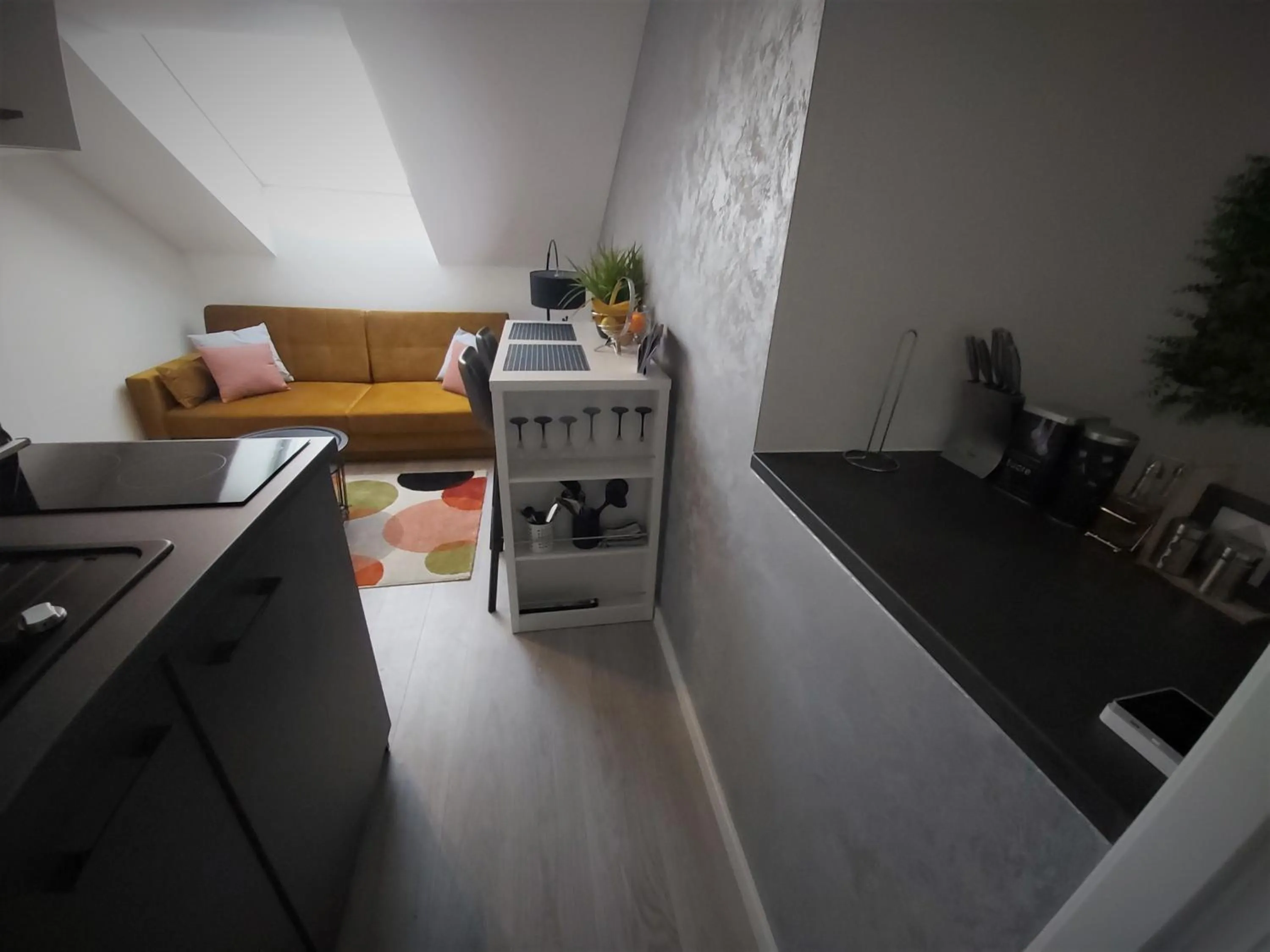 Kitchen or kitchenette in Apartments Mak & Lux - sea & sunset top view