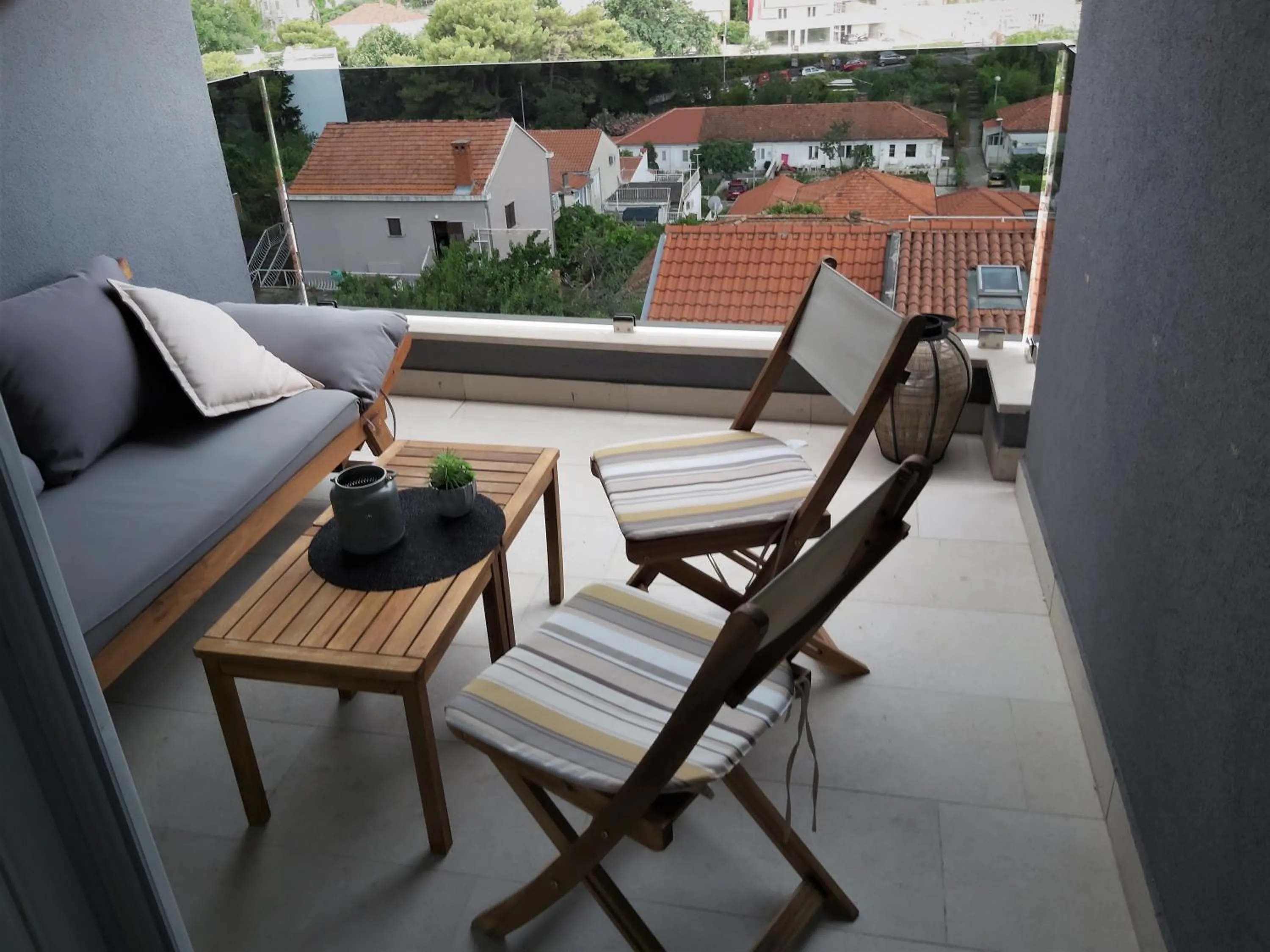 Balcony/Terrace in Apartments Mak & Lux - sea & sunset top view