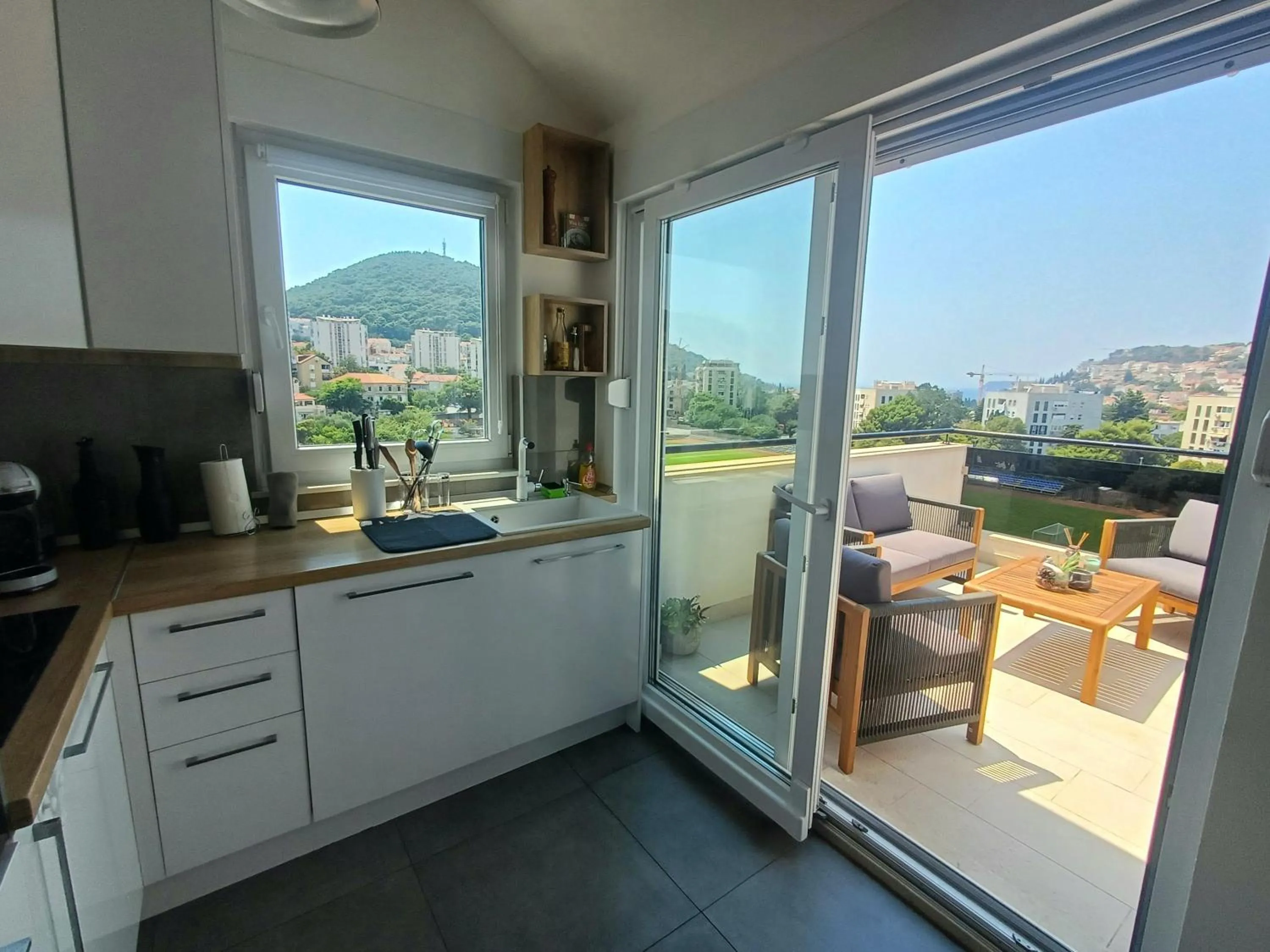 Natural landscape in Apartments Mak & Lux - sea & sunset top view
