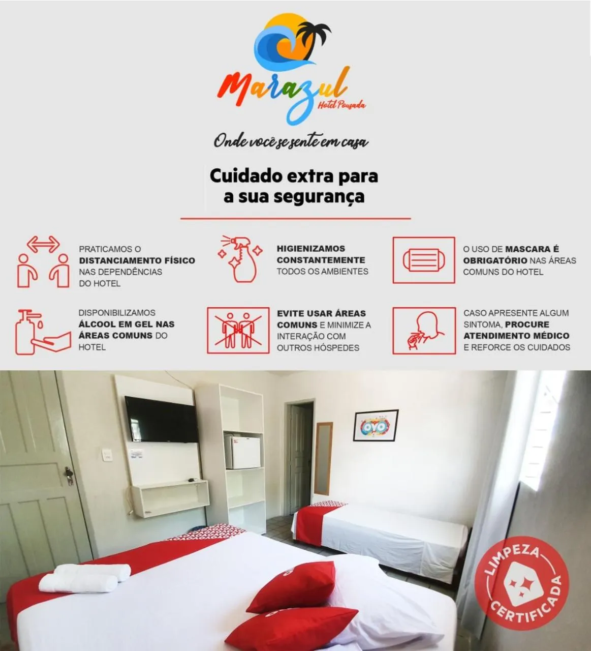 Logo/Certificate/Sign, Bed in Hotel Pousada Mar Azul