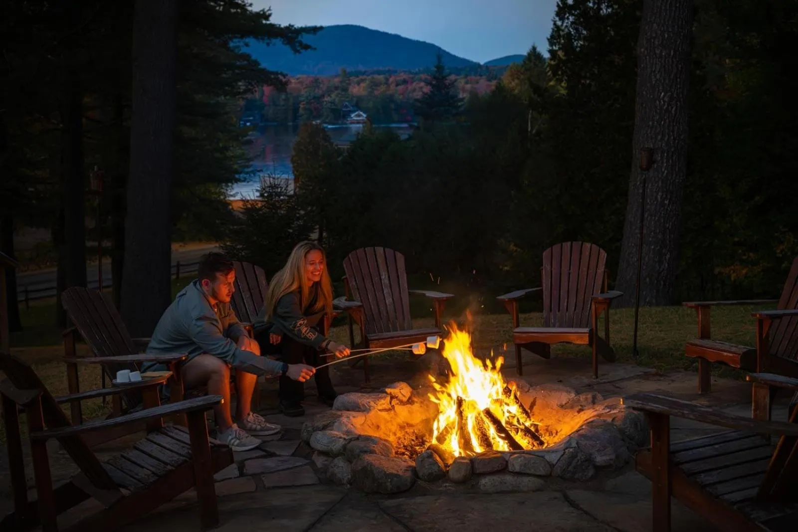fireplace in Town House Lodge
