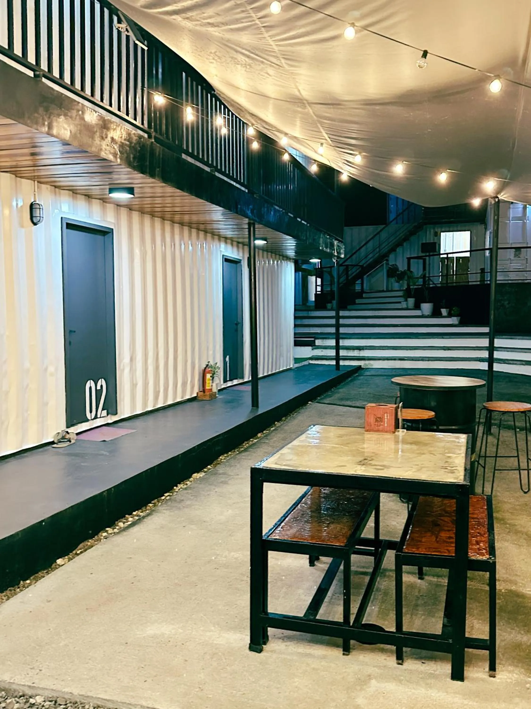 Seating area in Pig Dive Hostel Moalboal