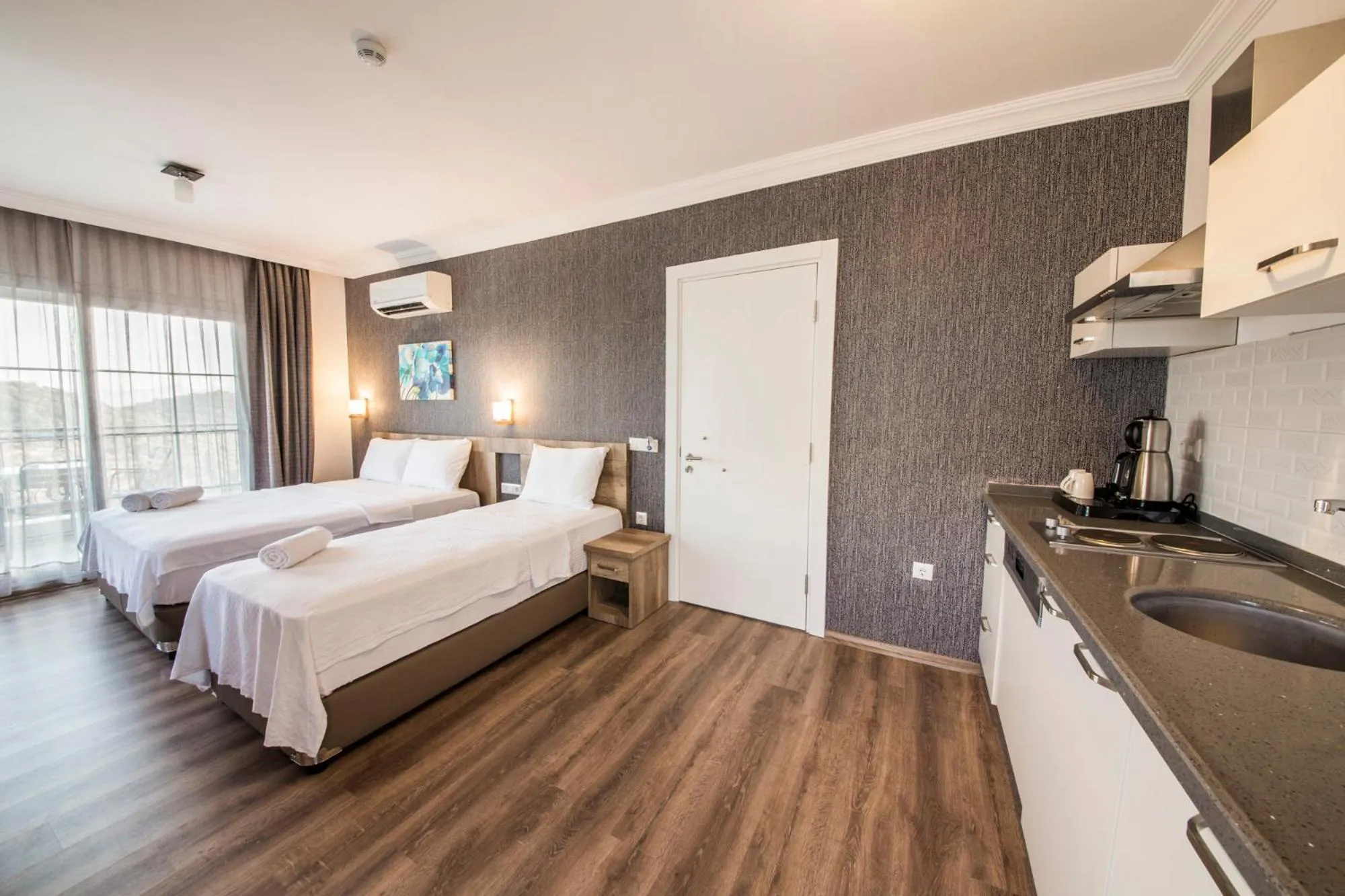 Bedroom, Bed in dekatria rooms&aparts