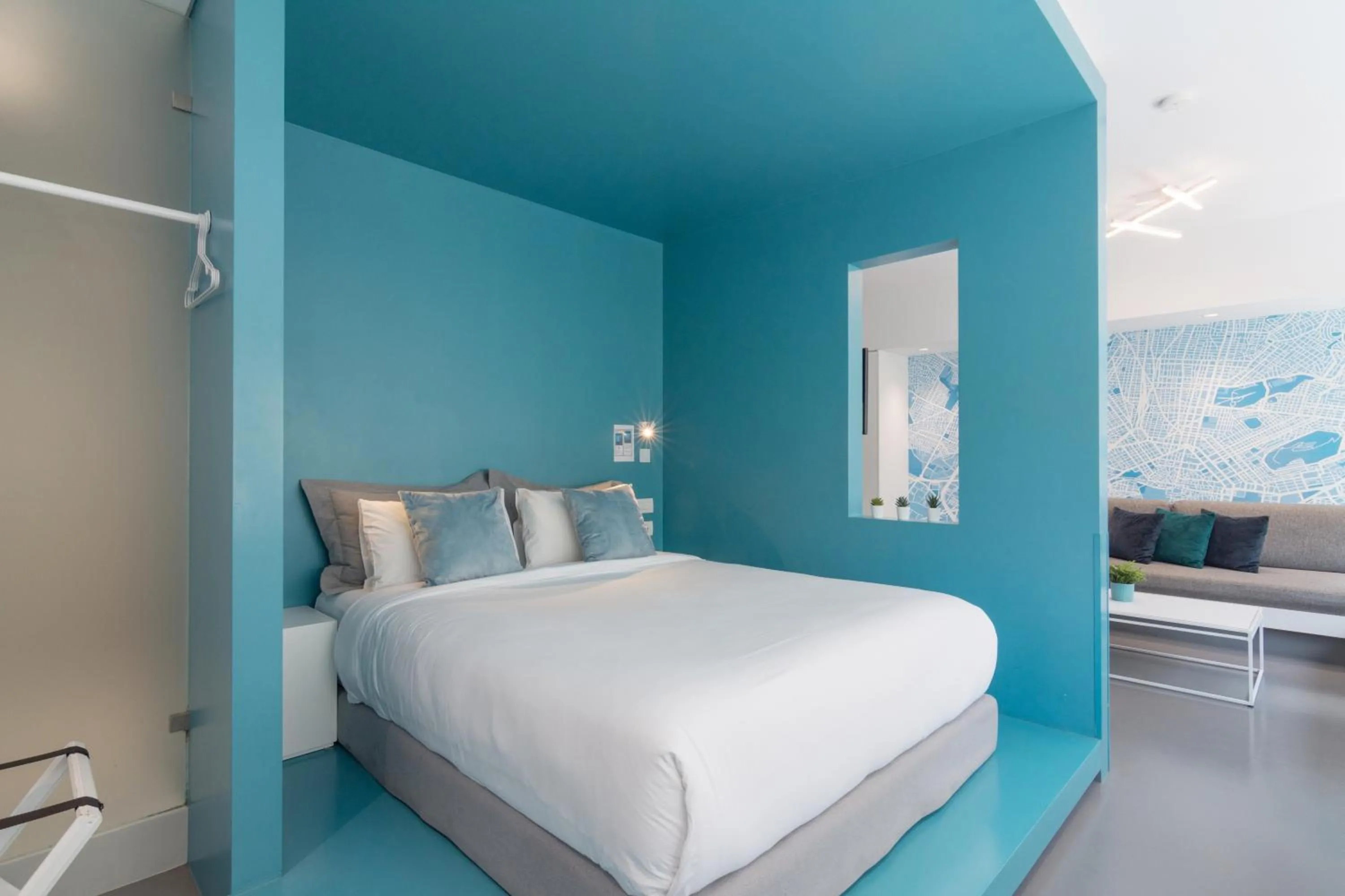 Bedroom, Bed in Athens Color Cube