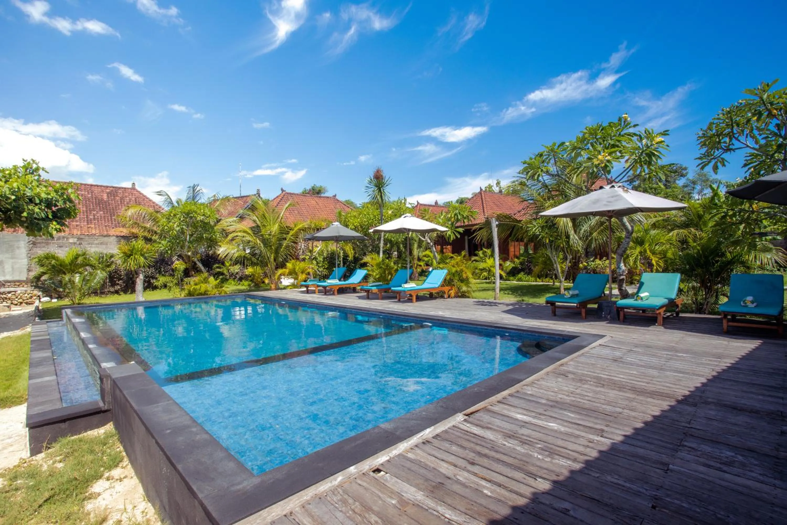 Swimming pool in D'Muncuk Huts Lembongan