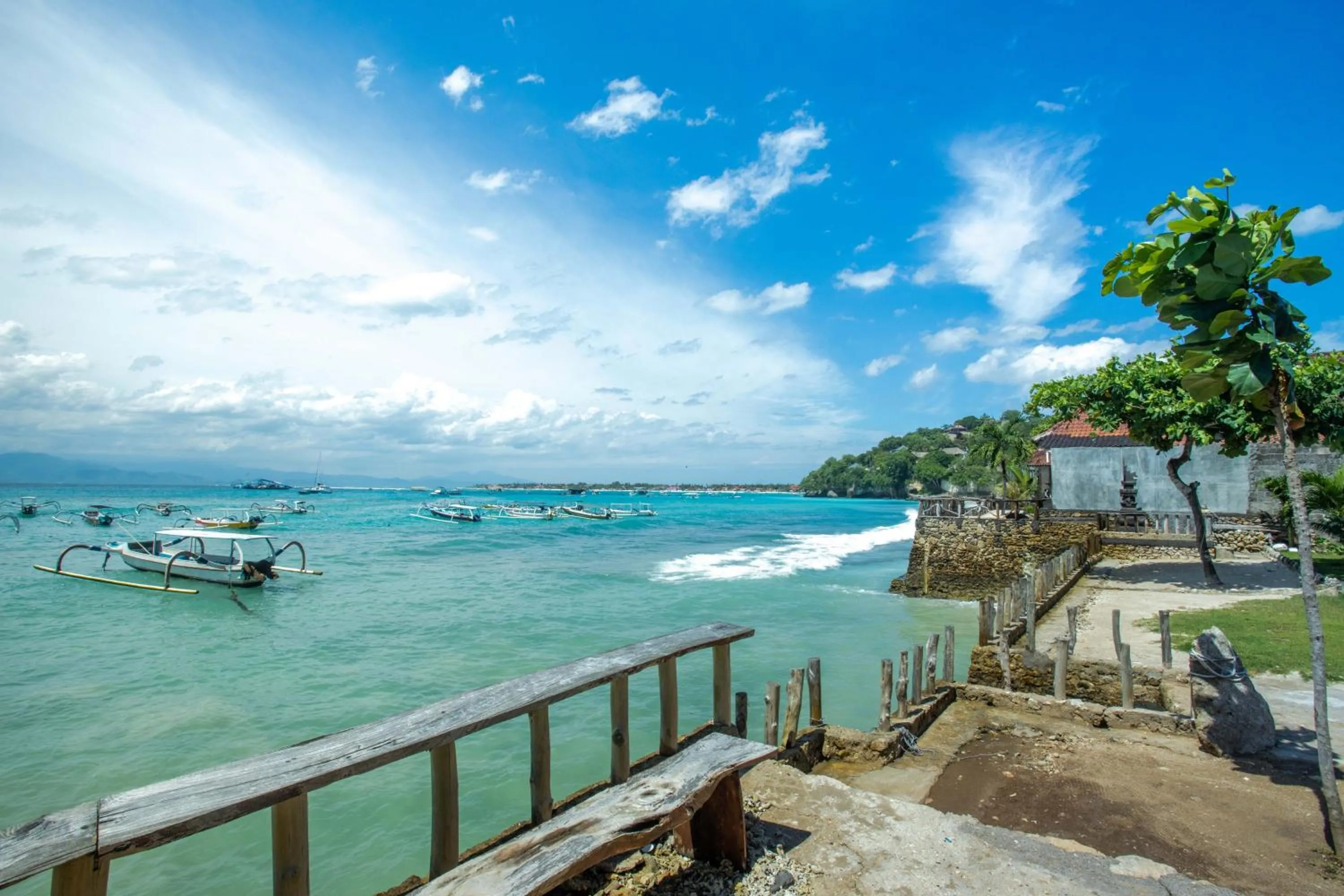 Seating area in D'Muncuk Huts Lembongan