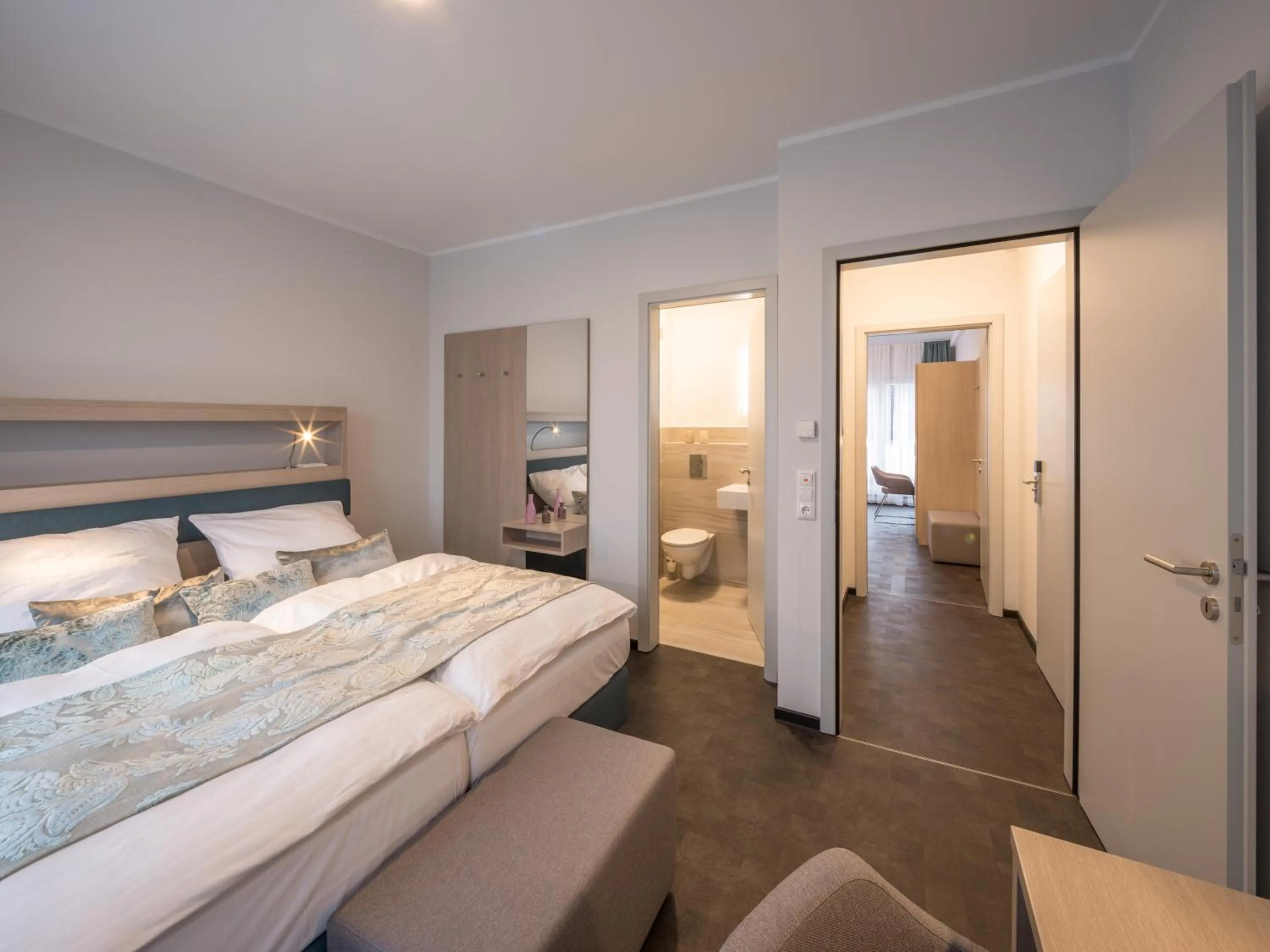 Bed in RS-HOTEL - smart & modern Hotel Apartments