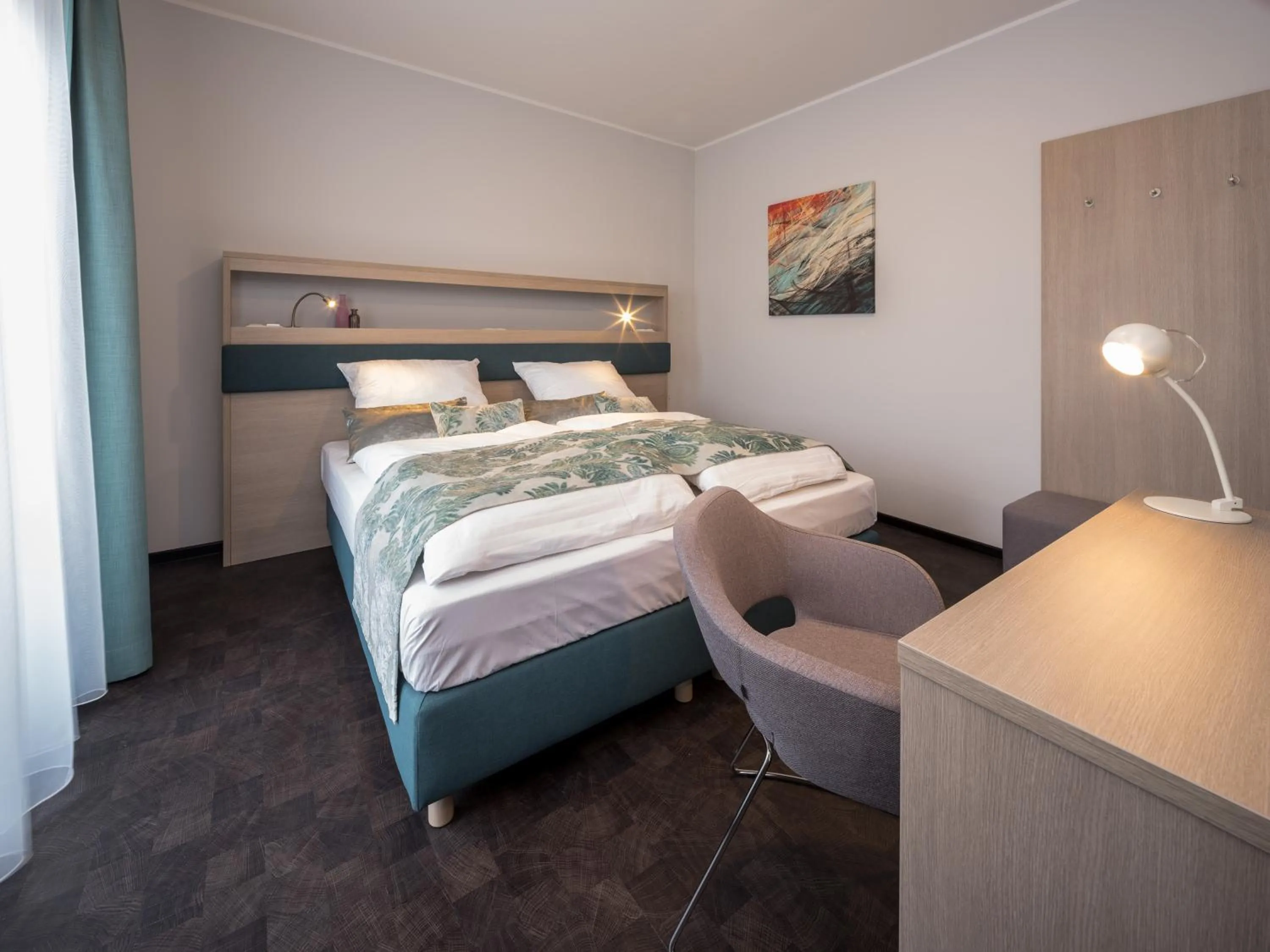 Bed in RS-HOTEL - smart & modern Hotel Apartments