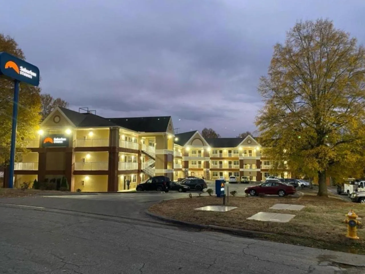 Property building in Suburban Studios Winston-Salem near Hanes Mall