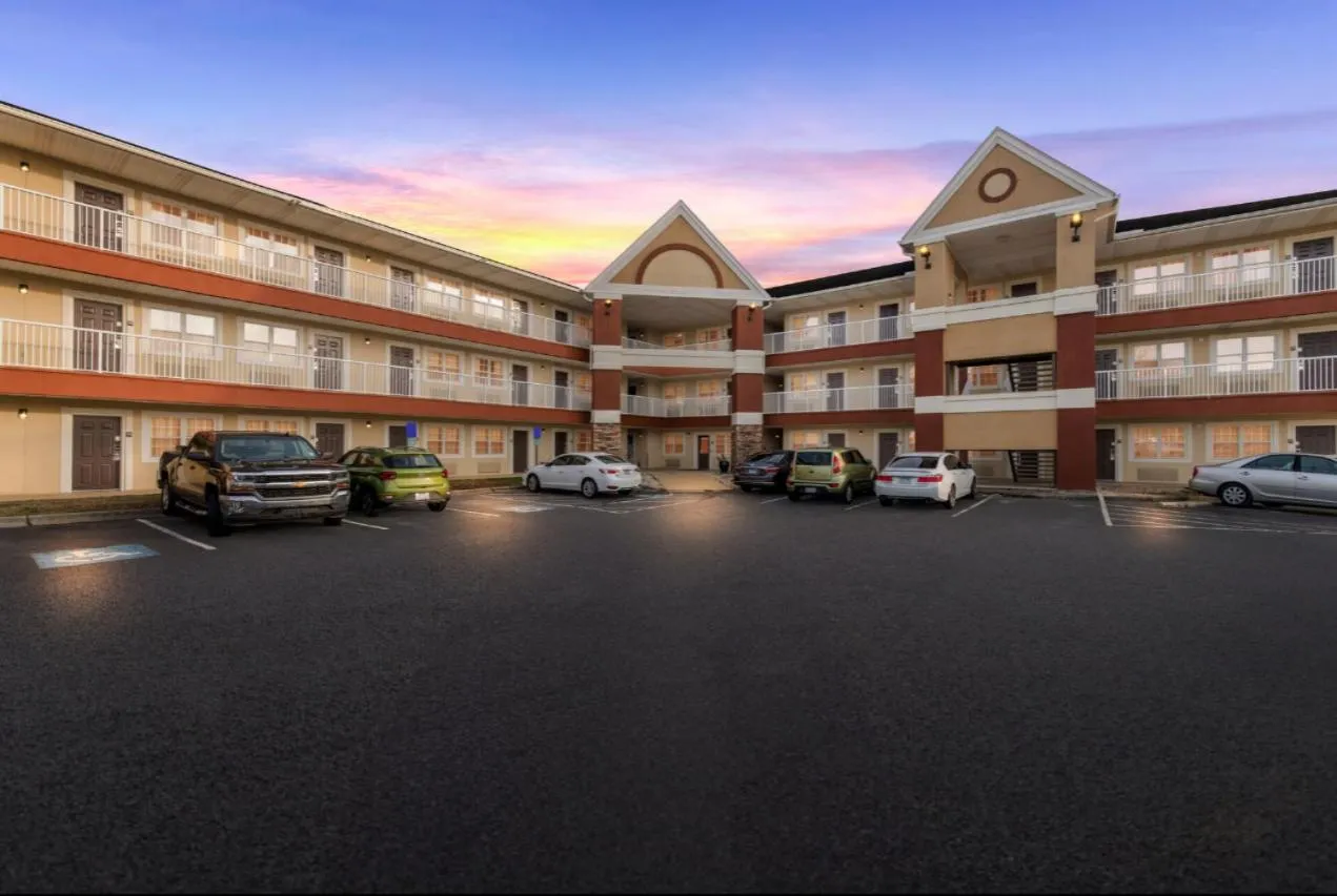 Property building in Suburban Studios Winston-Salem near Hanes Mall