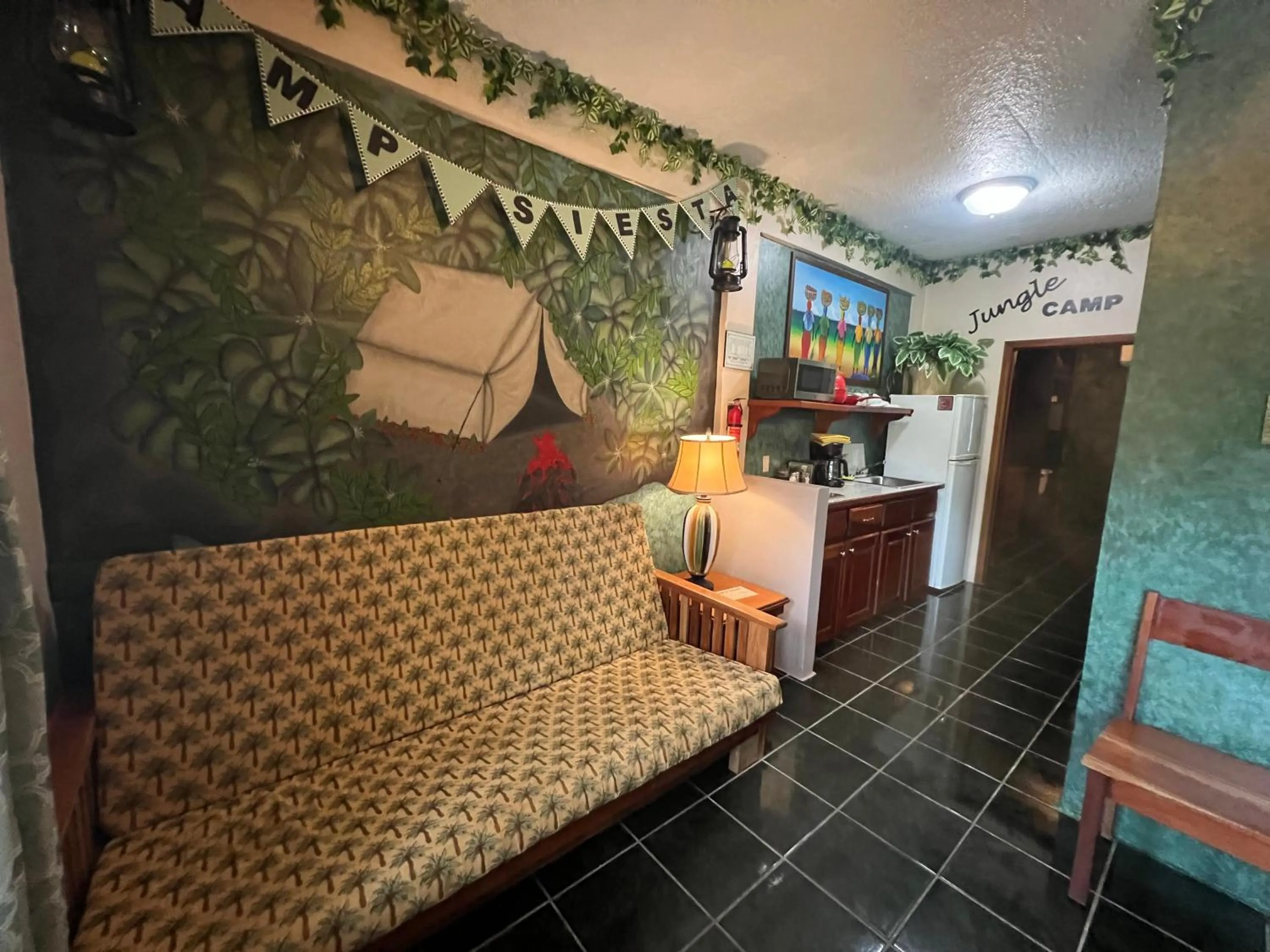 Living room in Belize Budget Suites