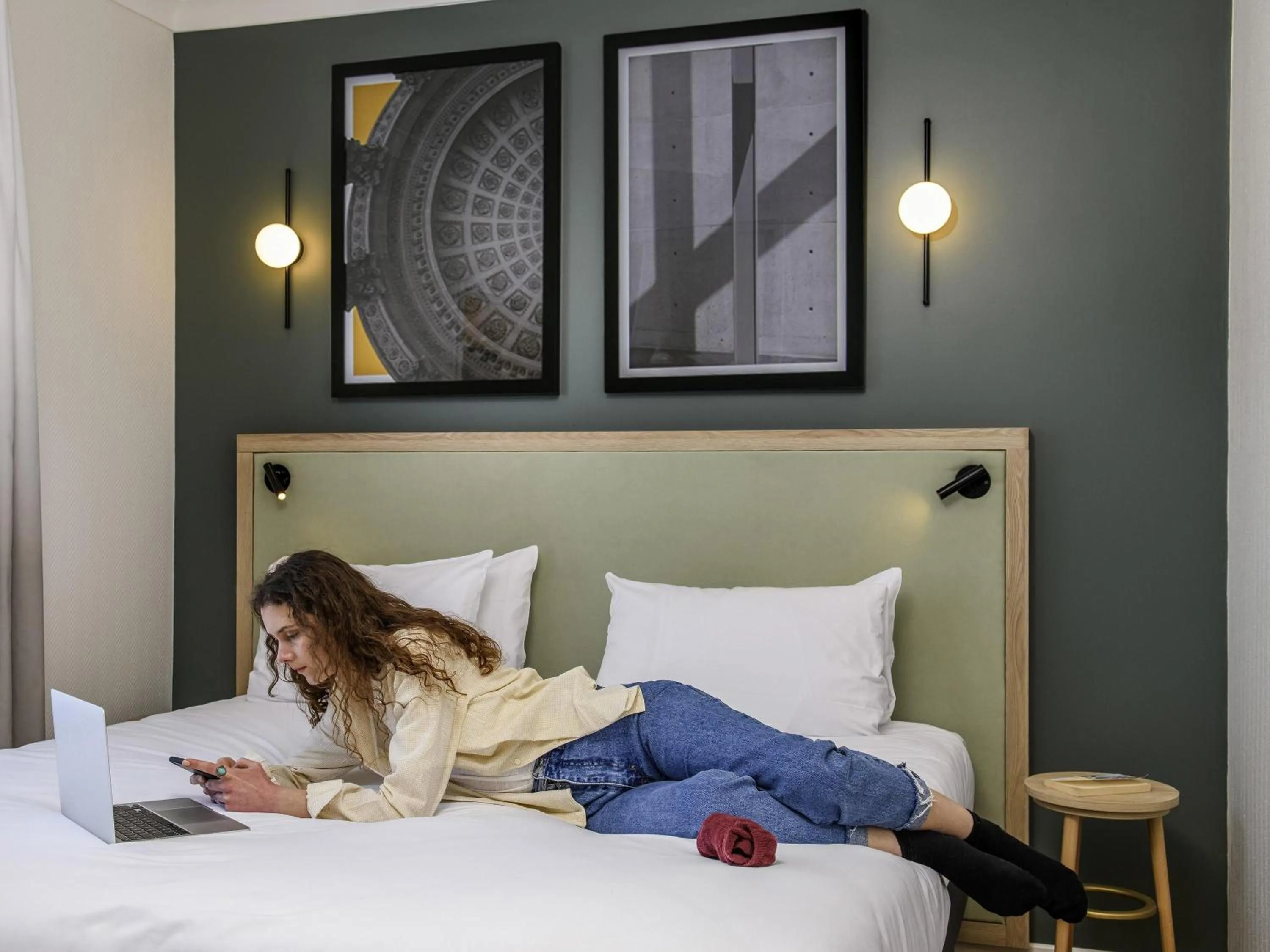 Bedroom, Bed in Aparthotel Adagio Paris Buttes Chaumont