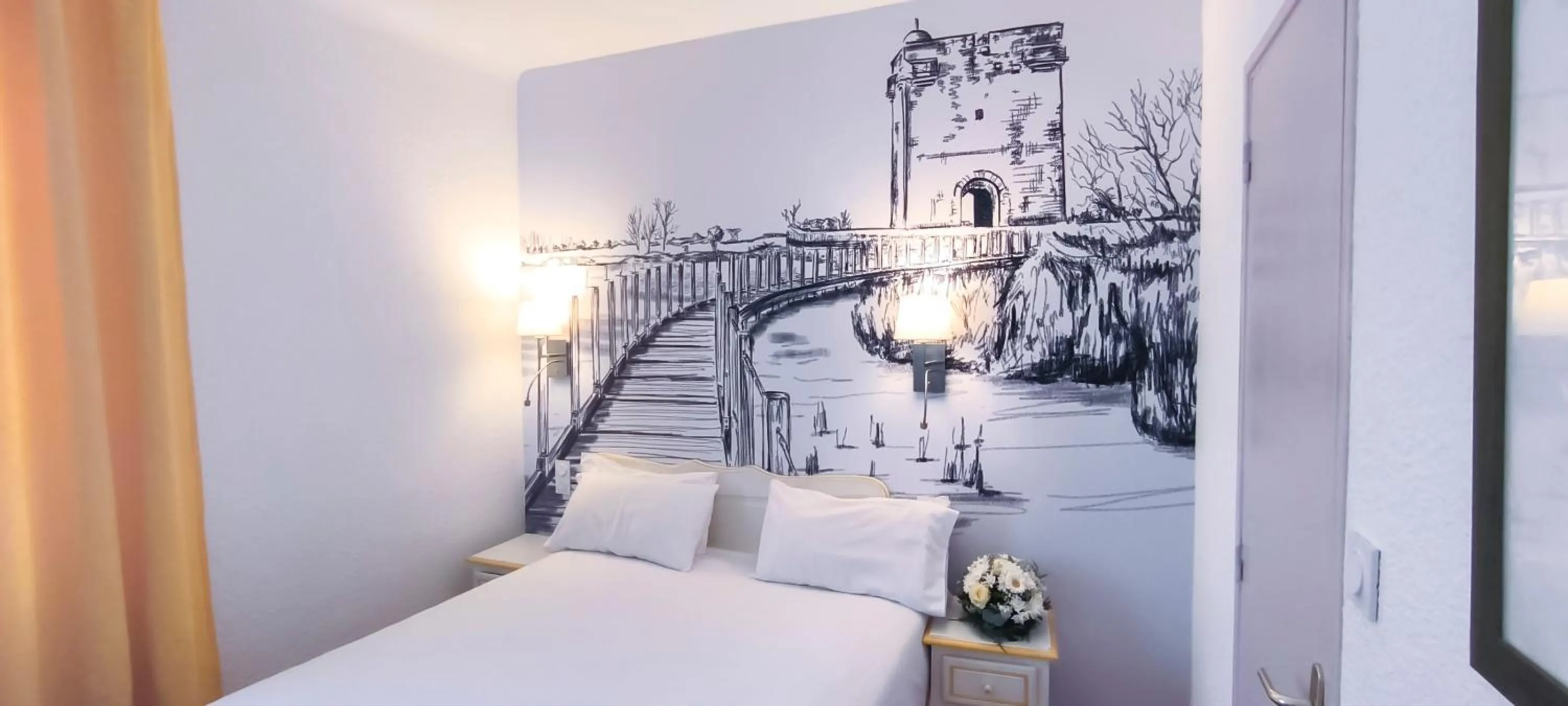 Bed in Logis VIGNES BLANCHES*** Hôtel Cosy et restaurant de terroir