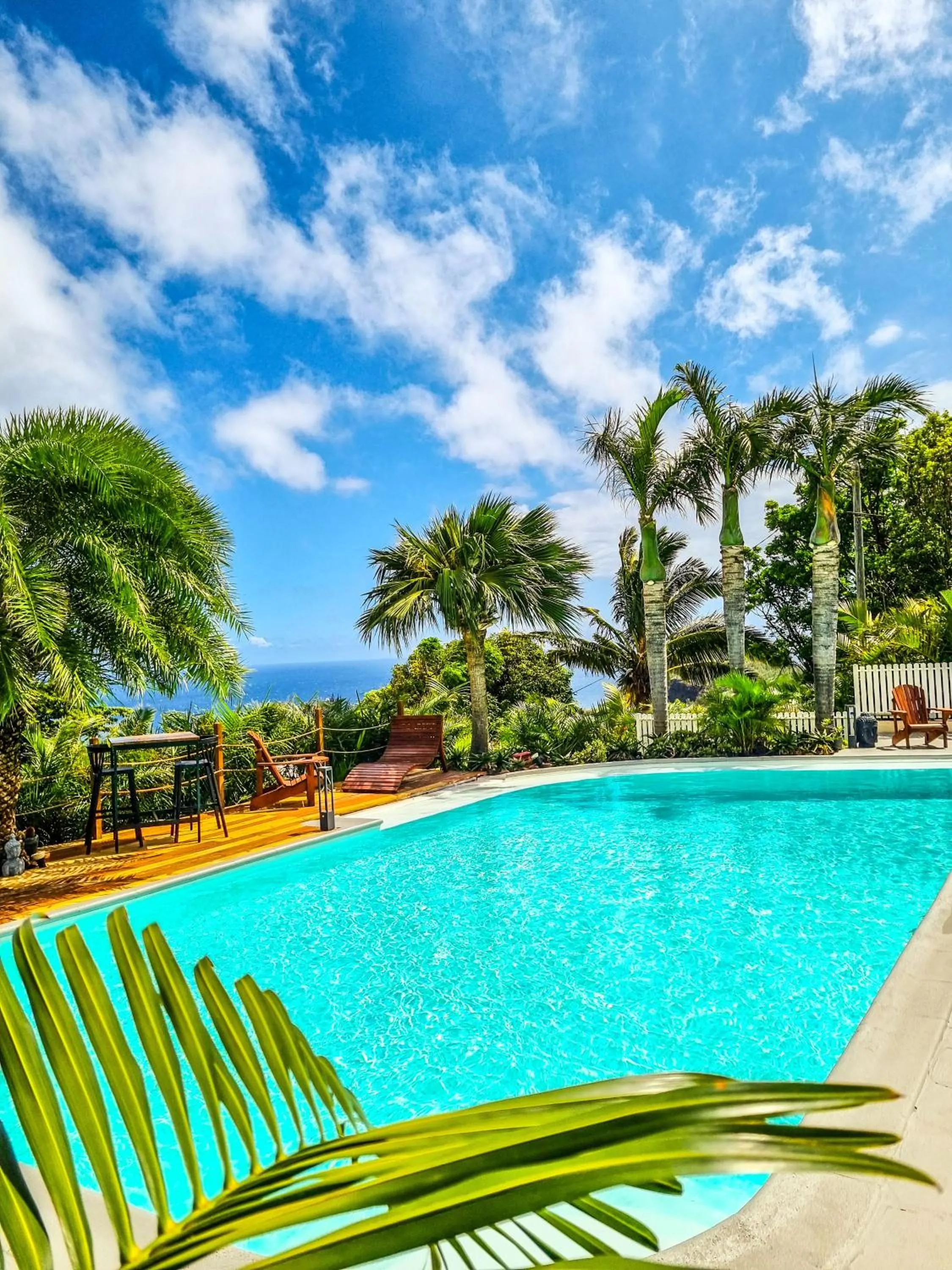 Pool view in Maison d'hôtes Villa des Mascareignes