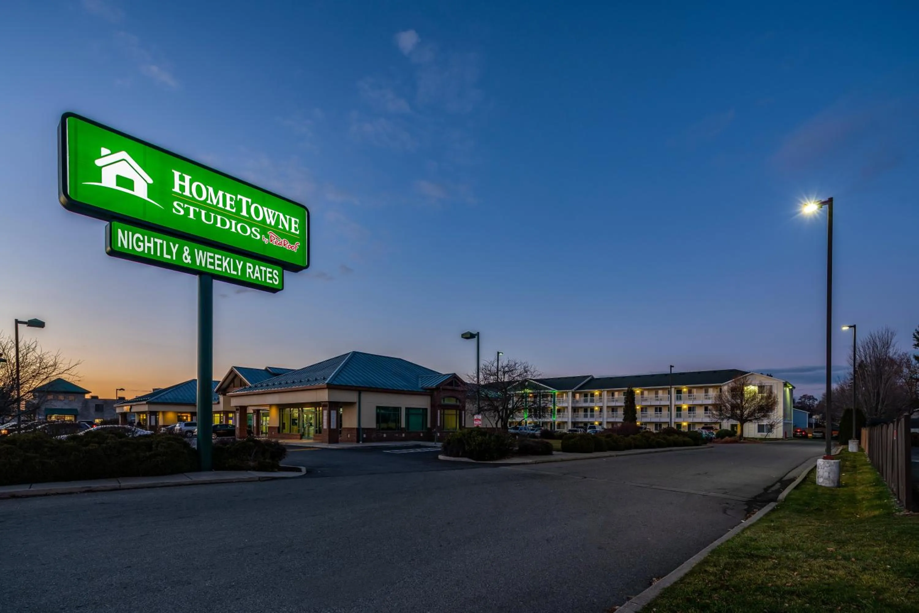 Property building in HomeTowne Studios by Red Roof Spokane - Valley