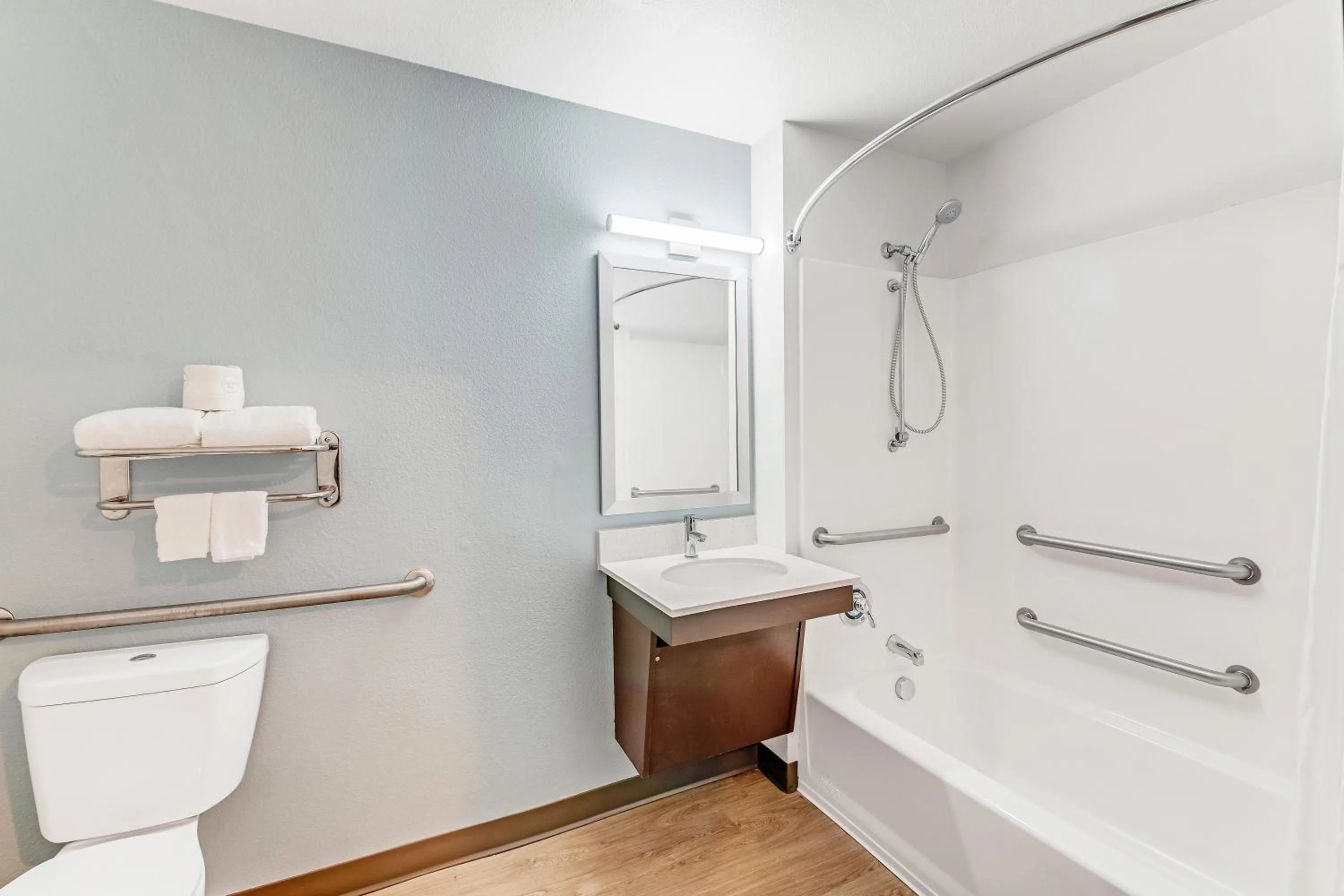 Bathroom in WoodSpring Suites Austin North I-35