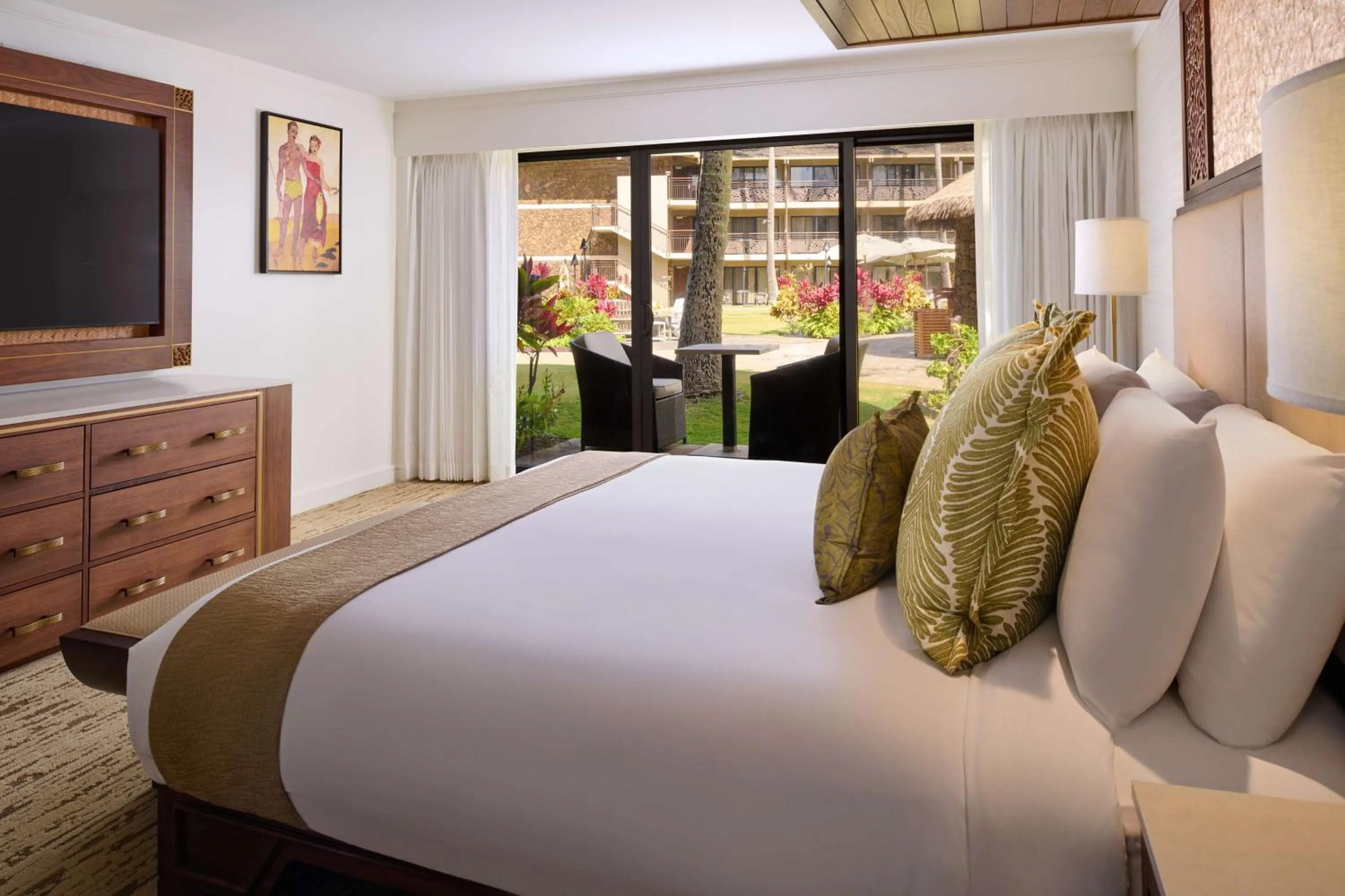 Bed in Koa Kea Resort on Poipu Beach