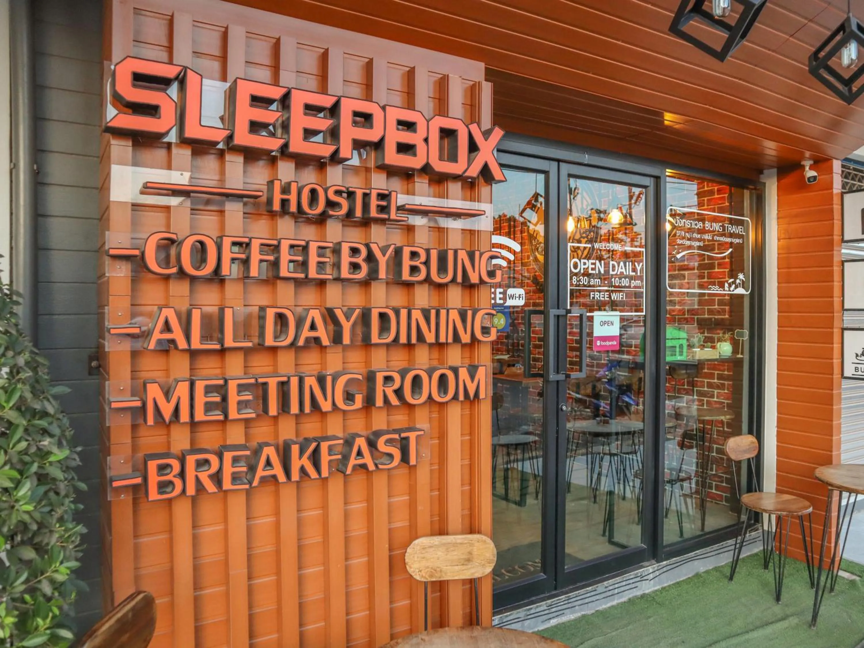 Facade/entrance in Sleepbox Hostel Suratthani
