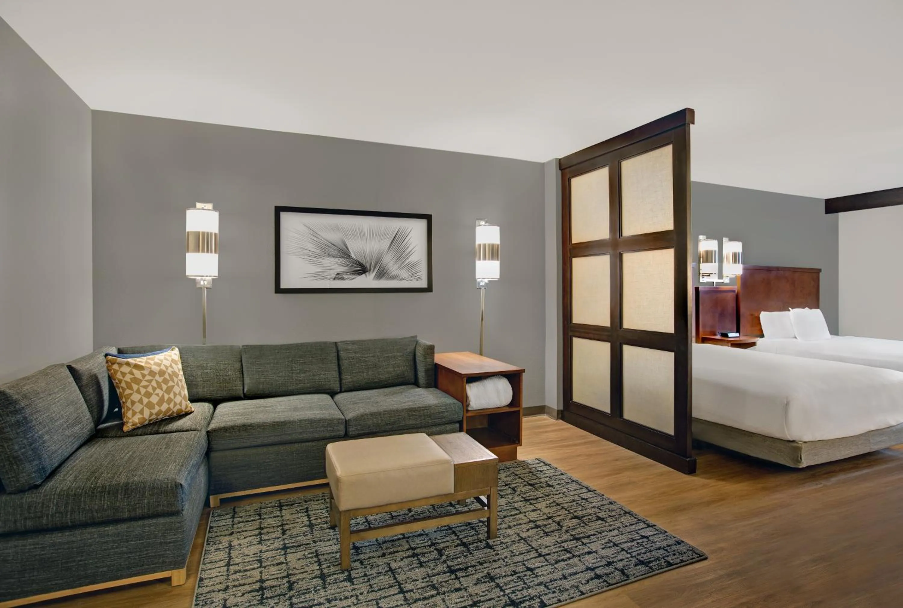 Living room, Bed in Hyatt Place Jackson Ridgeland