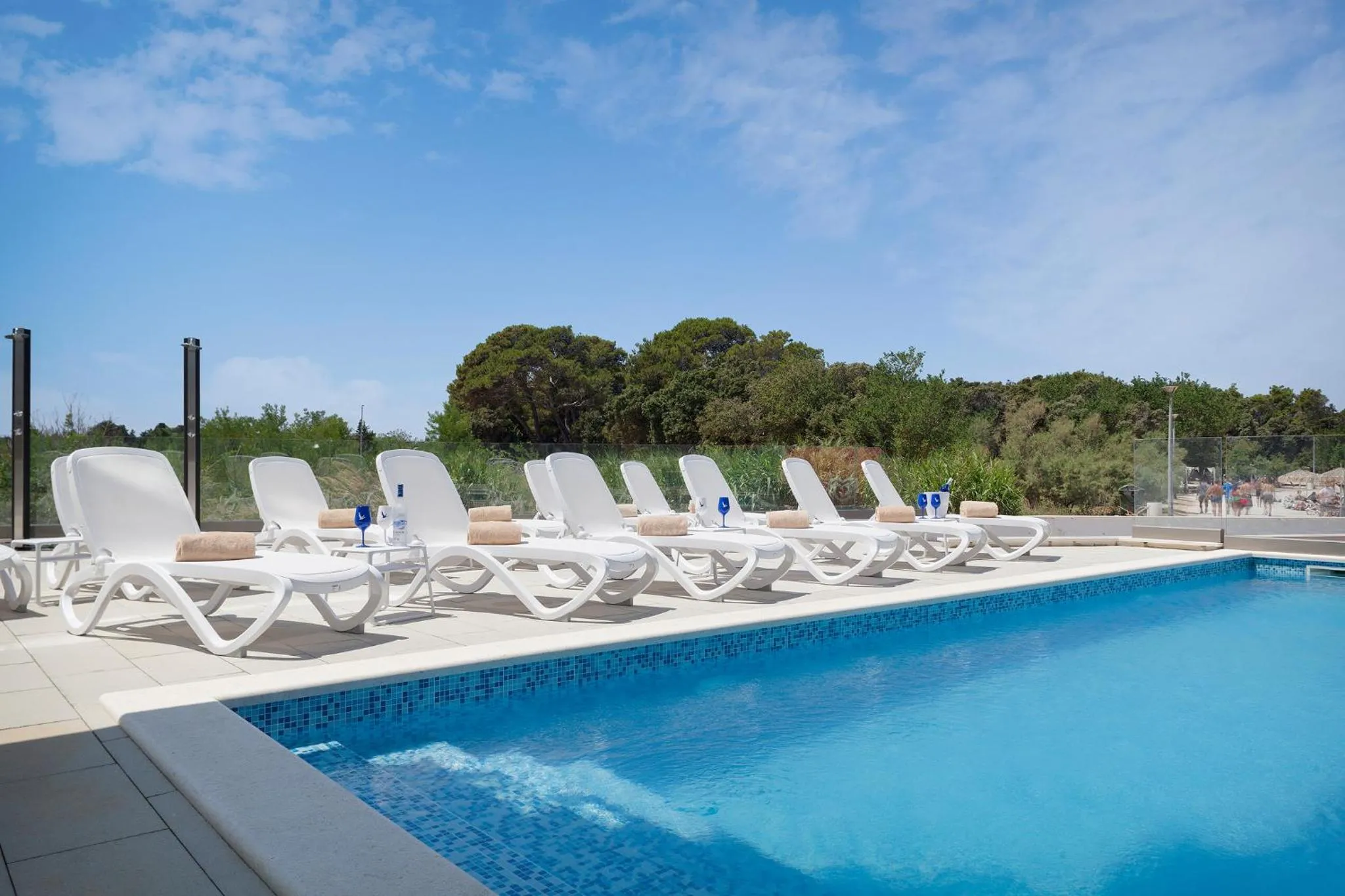 Balcony/Terrace in Kaneo beach hotel Novalja