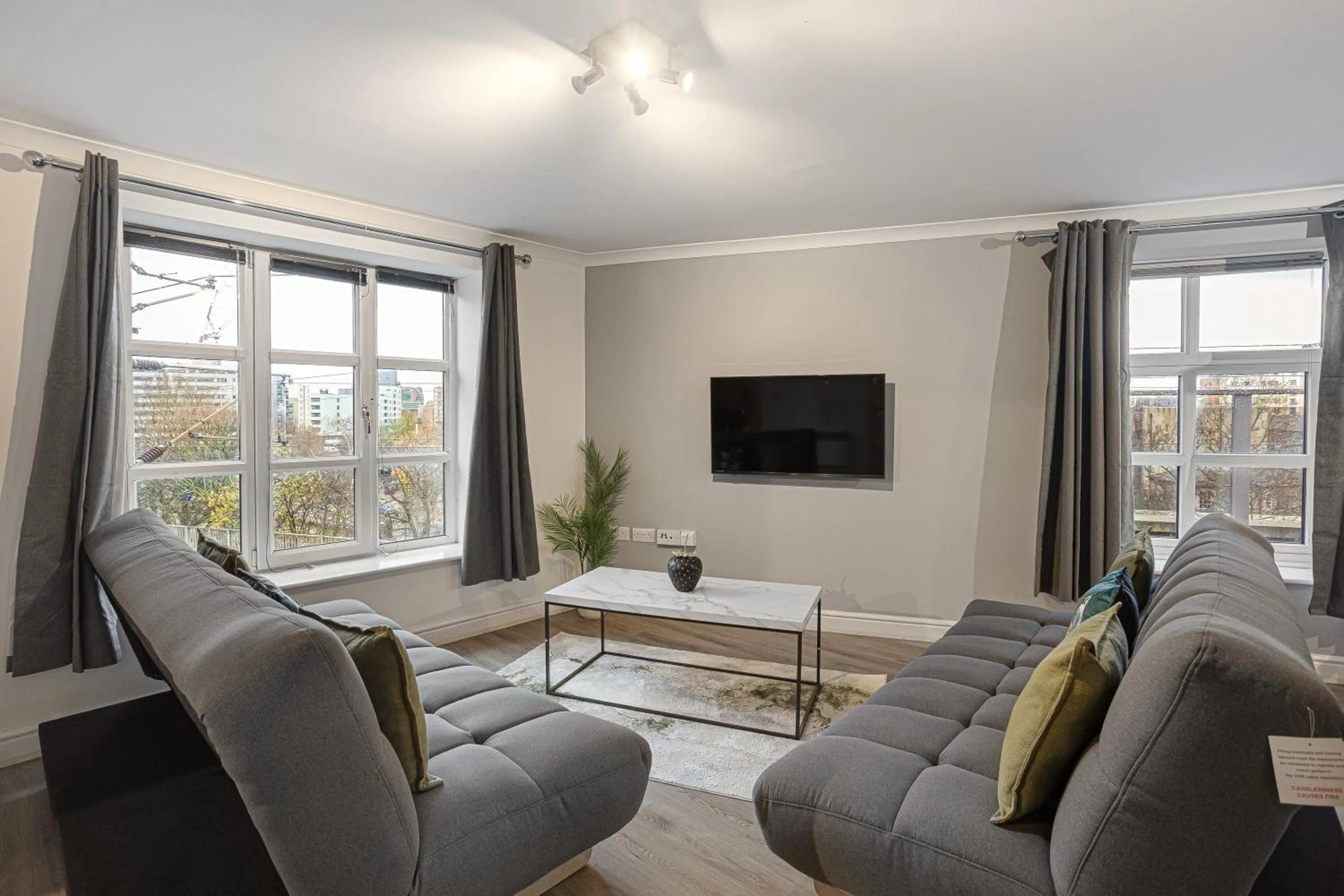 Living room in Bookbinders Apartments Leeds City Centre
