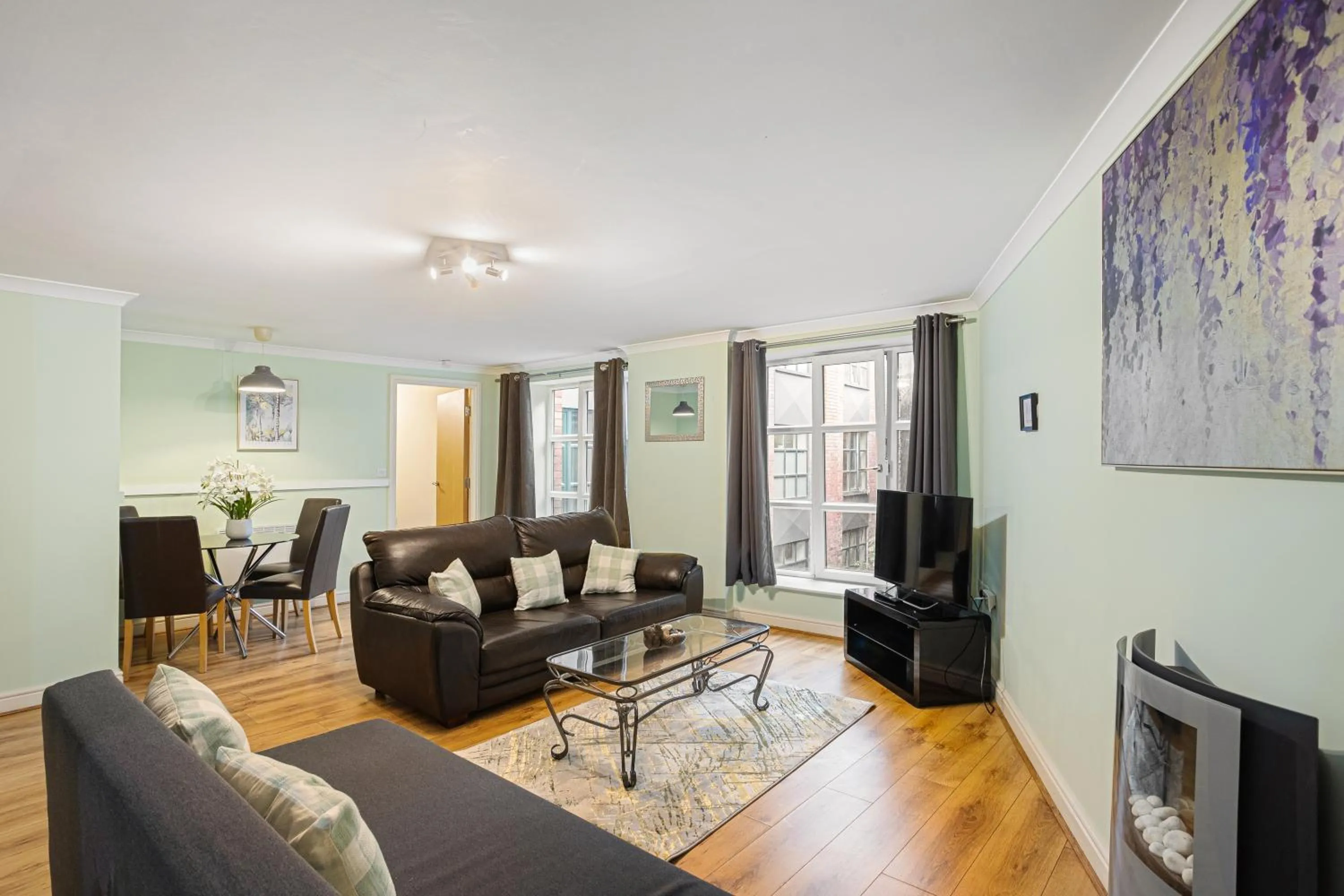 Living room in Bookbinders Apartments Leeds City Centre