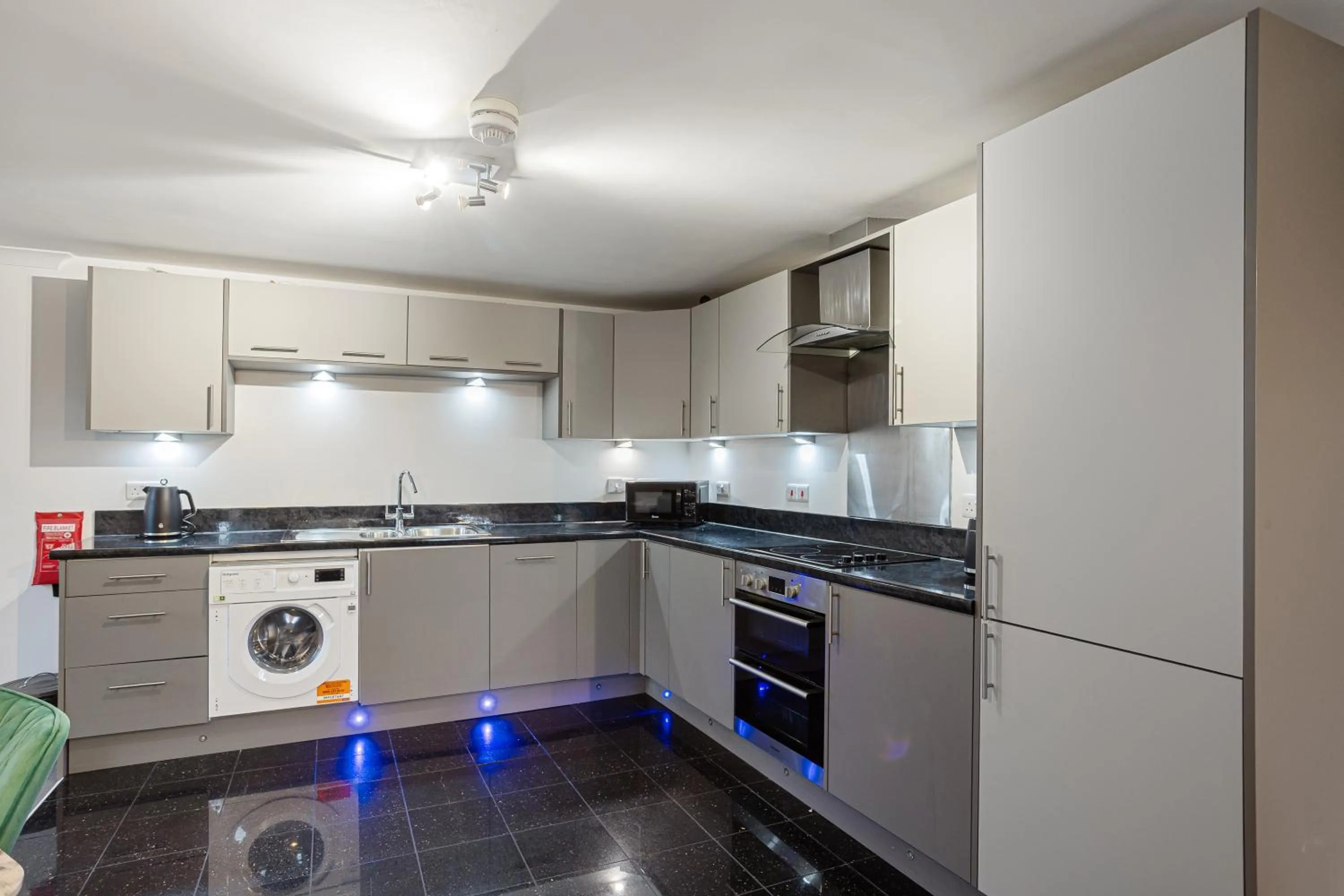 kitchen in Bookbinders Apartments Leeds City Centre