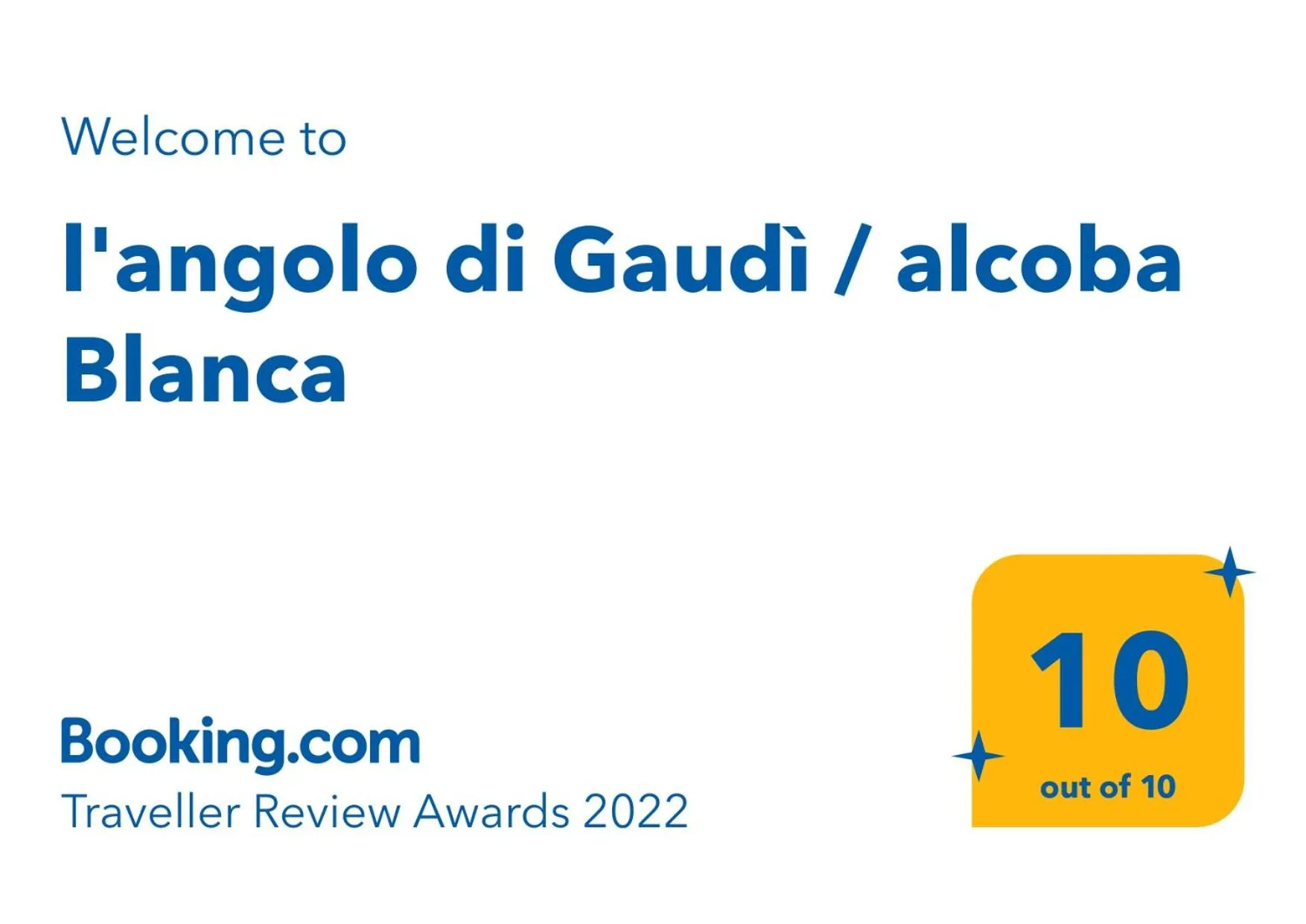 Certificate/Award in l'angolo di Gaudì, alcoba Blanca