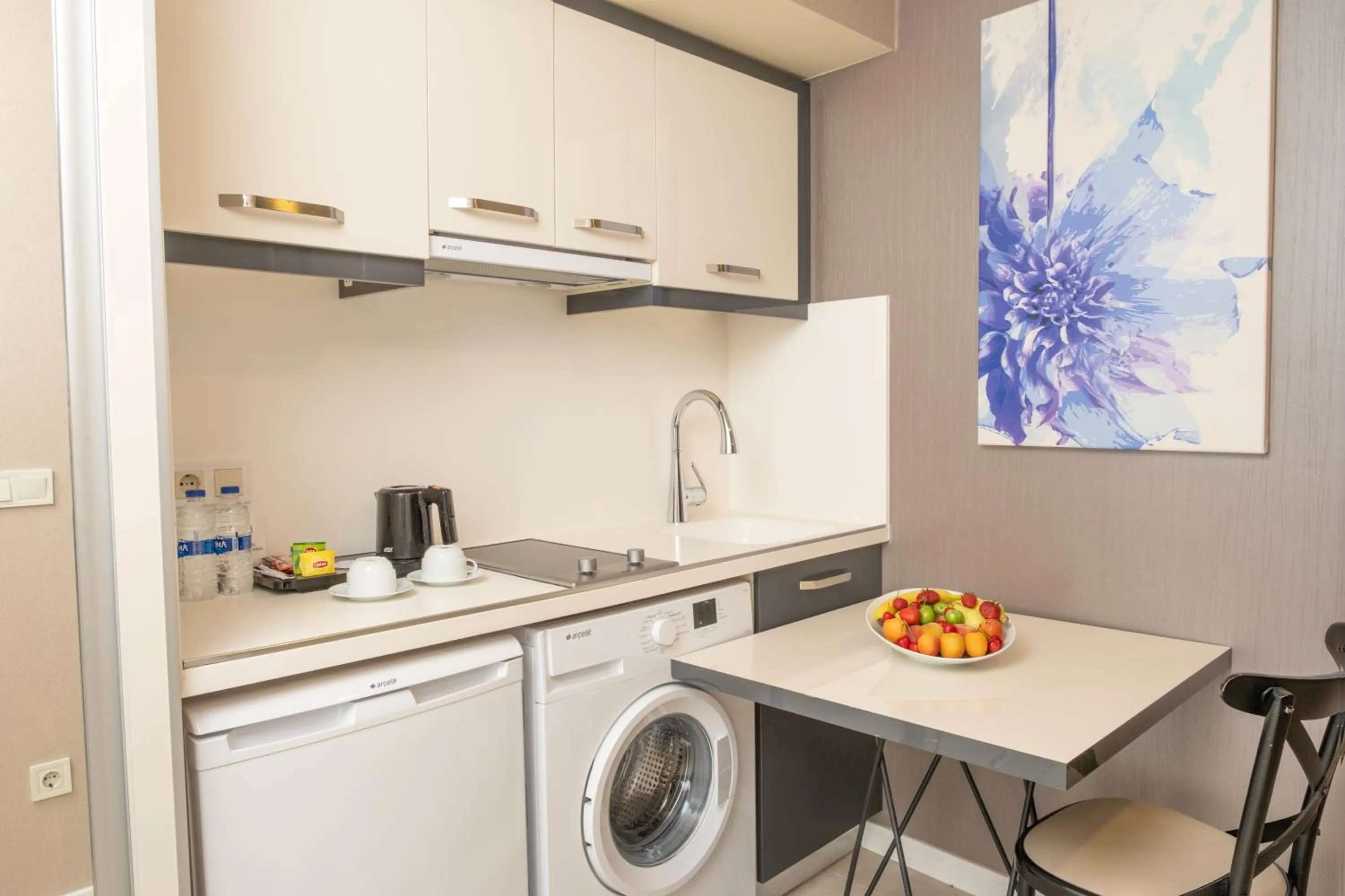 Kitchen or kitchenette in Elm Suite Hotel